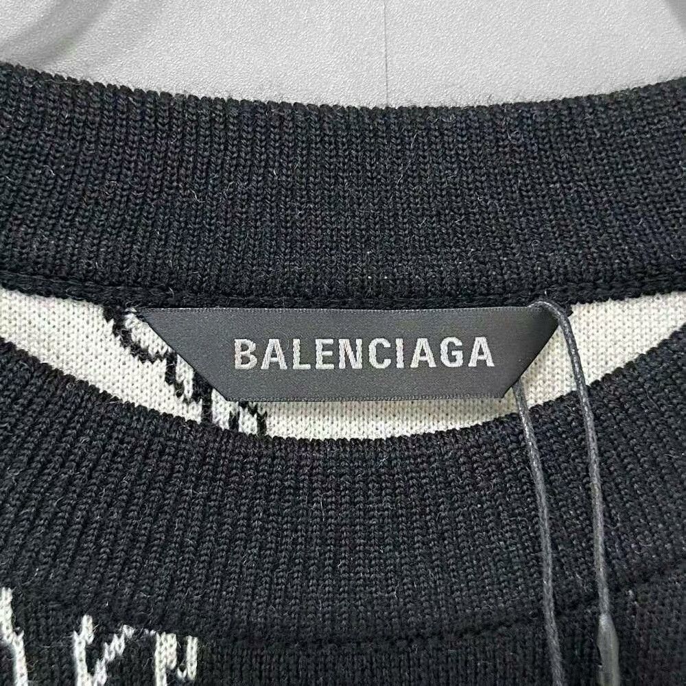 Balenciaga balenciaga black knit sweater with logo print Size US XS / EU 42 / 0 - 3 Thumbnail