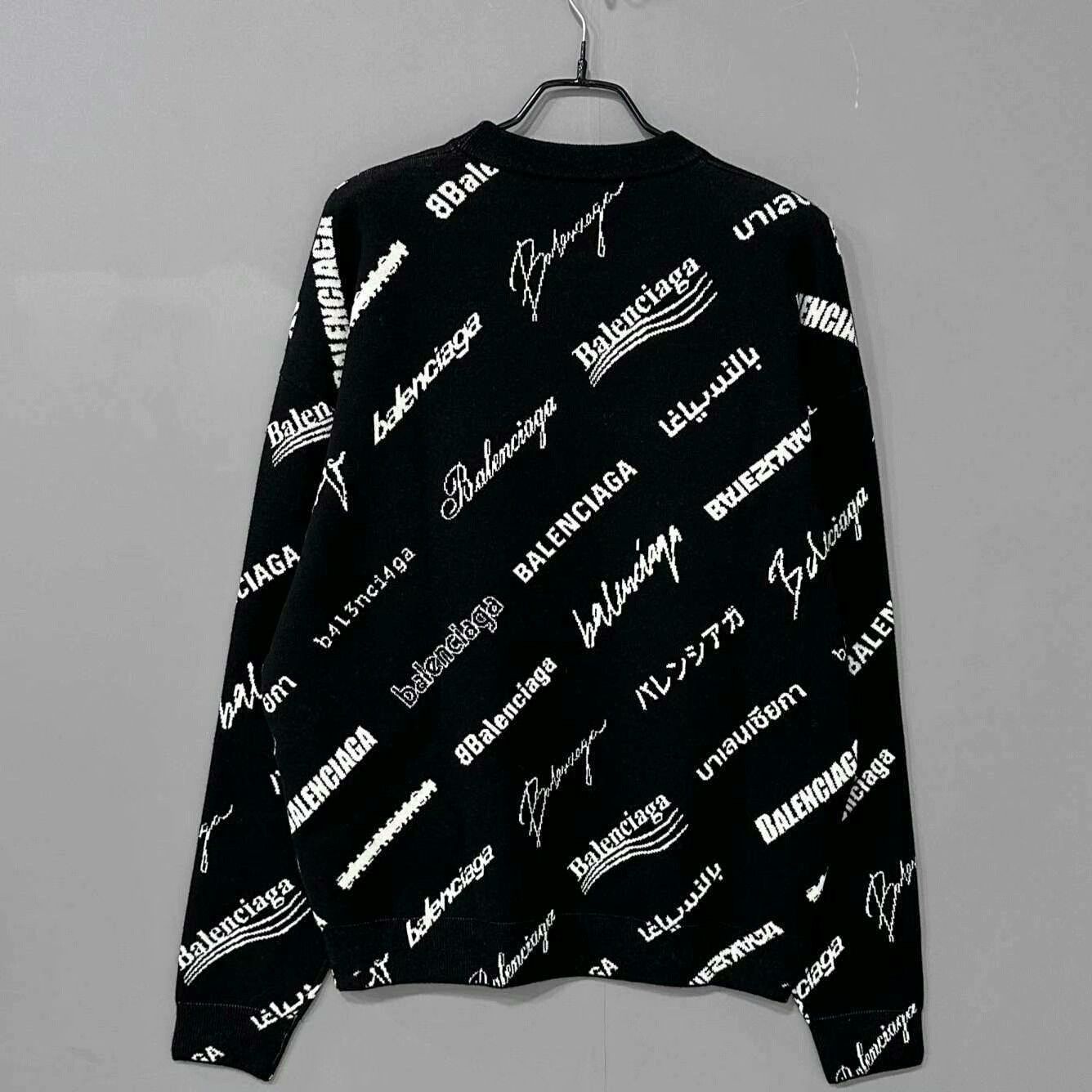 Balenciaga balenciaga black knit sweater with logo print Size US XS / EU 42 / 0 - 2 Thumbnail