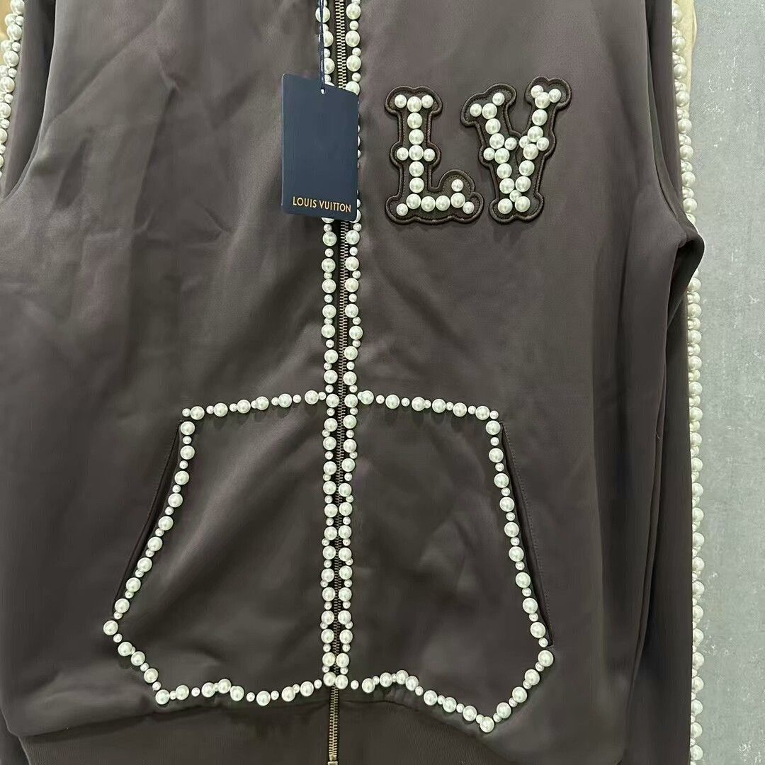 Louis Vuitton louis vuitton brown pearl collar jacket Size US XL / EU 56 / 4 - 3 Thumbnail