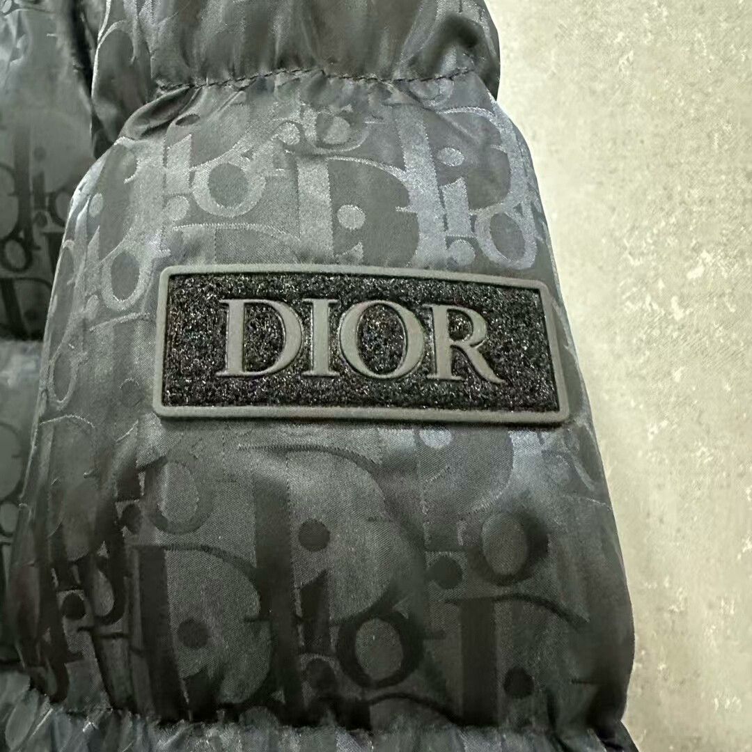 Dior dior black patterned puffer jacket outerwear Size US L / EU 52-54 / 3 - 3 Thumbnail