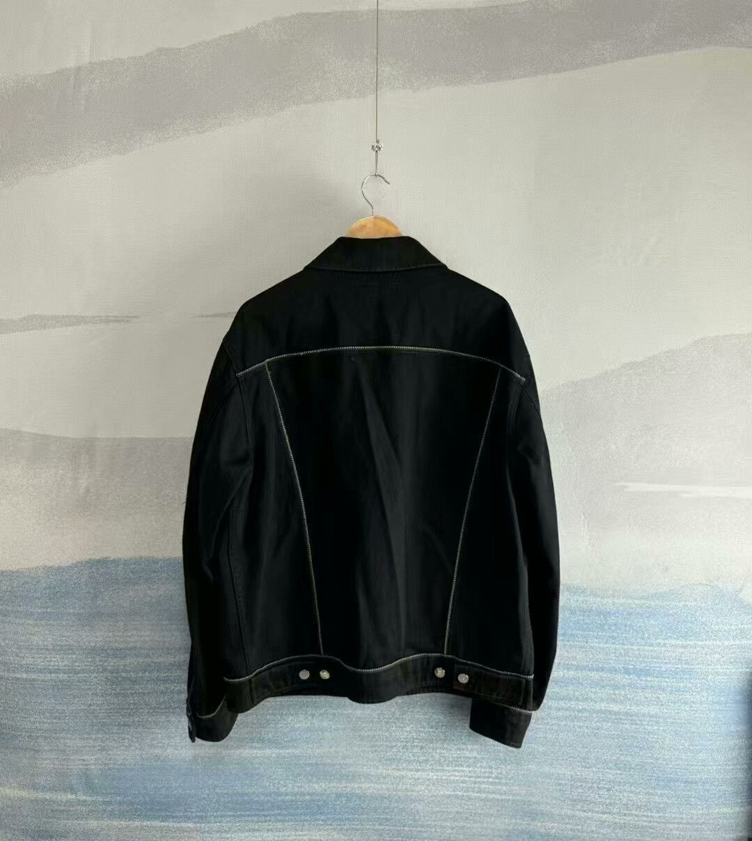 Fendi black denim jacket with leather patch Size US L / EU 52-54 / 3 - 2 Thumbnail