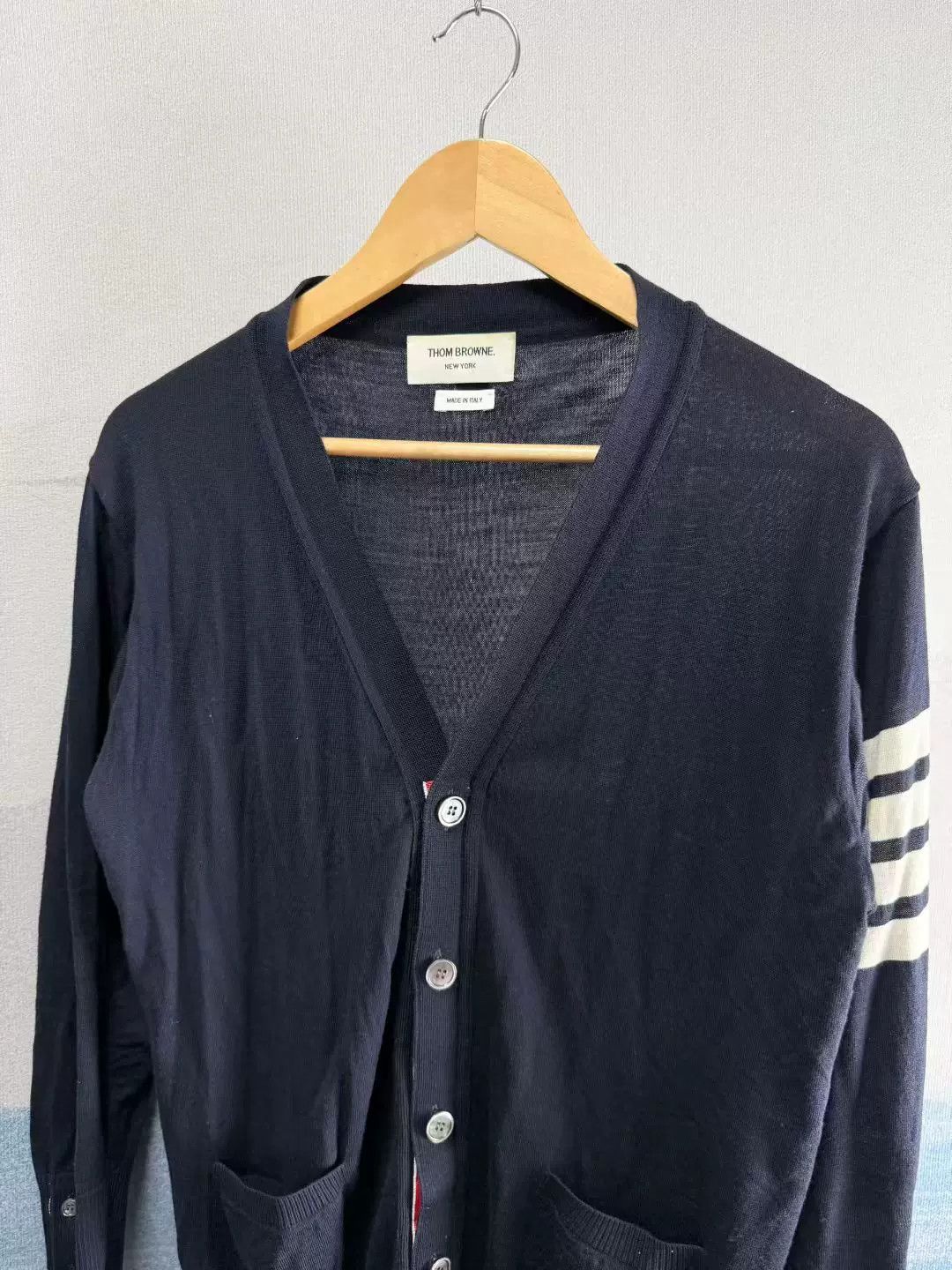Thom Browne thom browne navy wool knitted cardigan Size US L / EU 52-54 / 3 - 2 Thumbnail