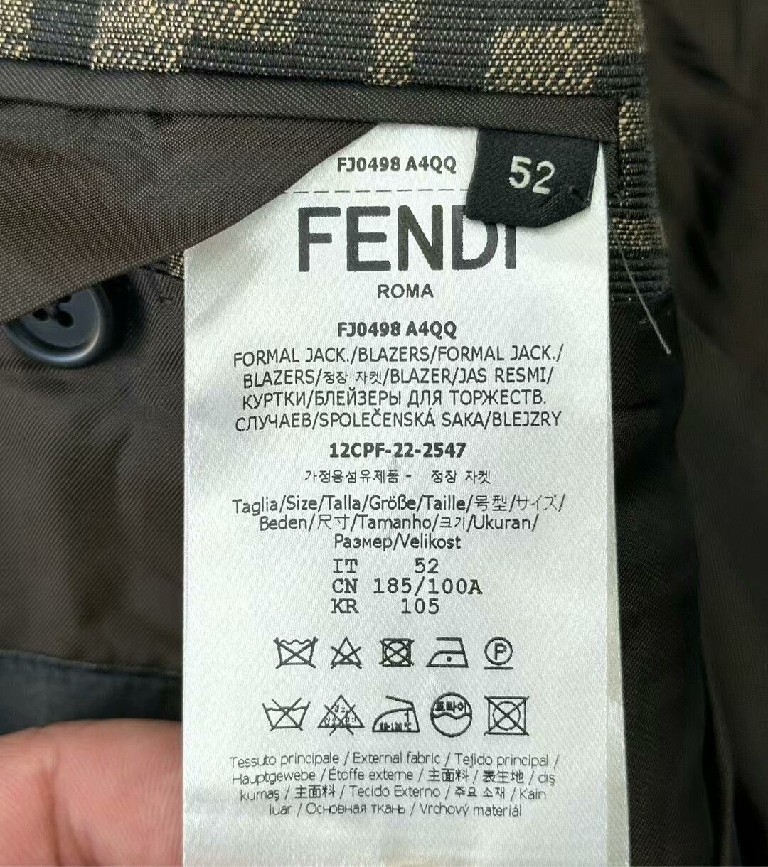 Fendi fendi brown classic logo single-breasted blazer Size US L / EU 52-54 / 3 - 4 Thumbnail