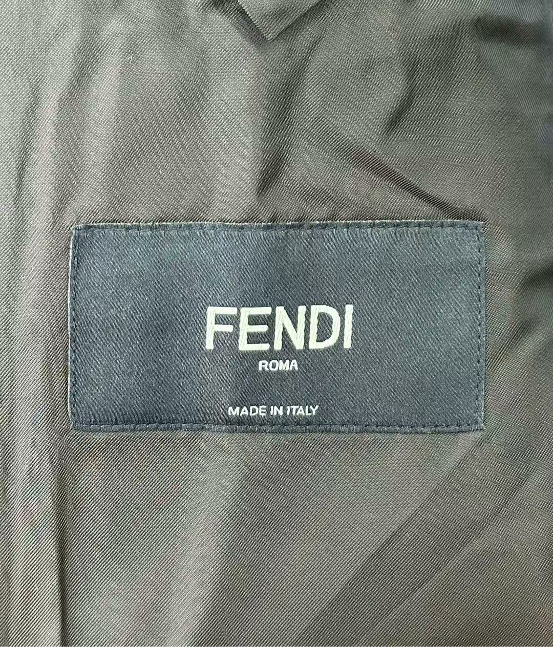 Fendi fendi brown classic logo single-breasted blazer Size US L / EU 52-54 / 3 - 2 Thumbnail