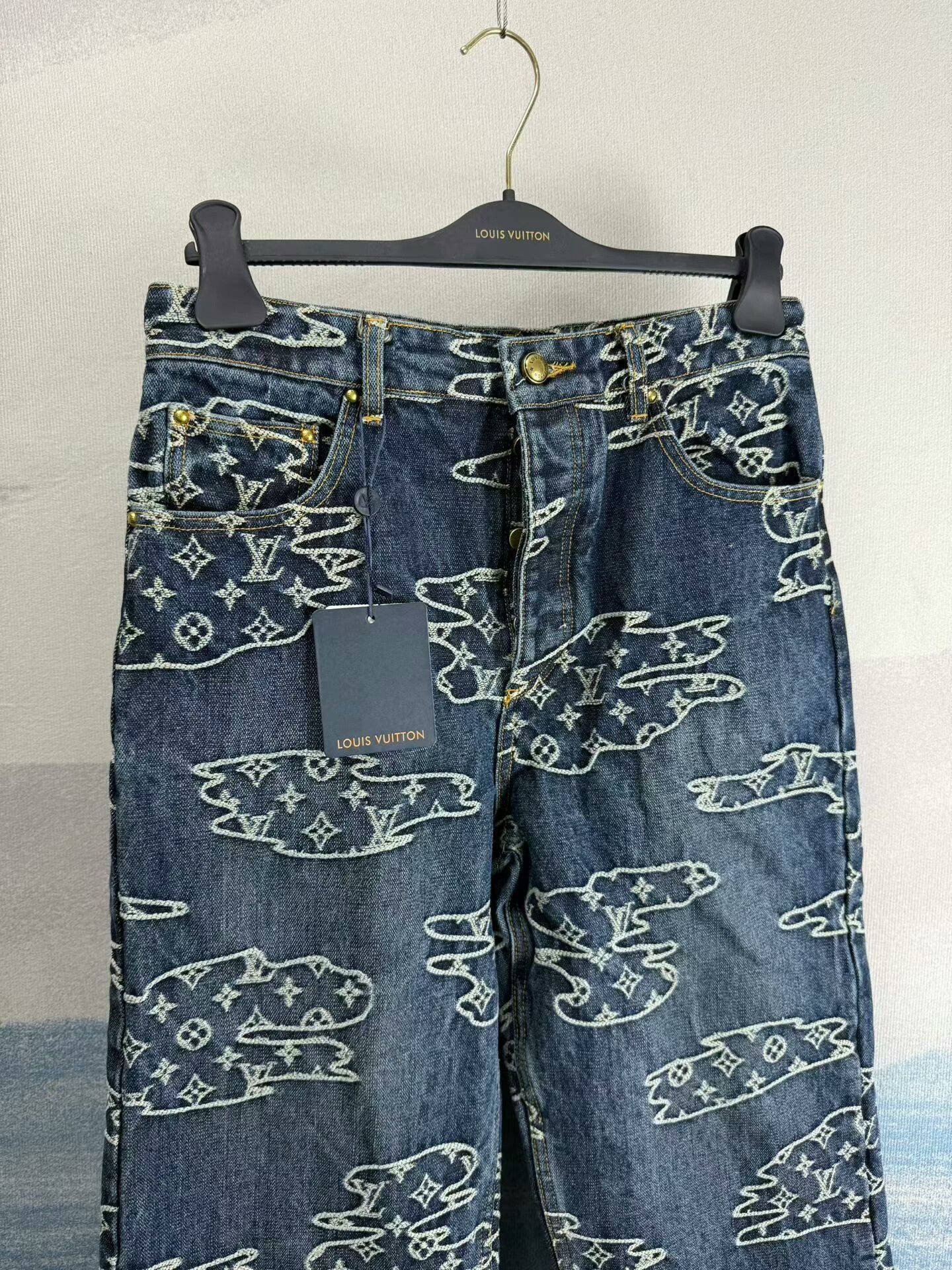 Louis Vuitton louis vuitton nigo printed denim pants | Grailed