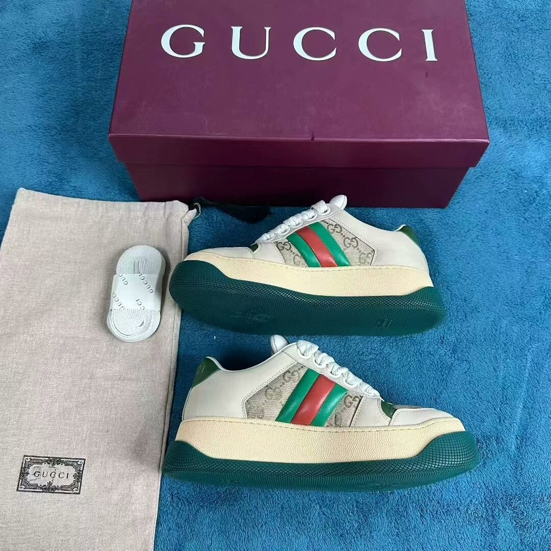 Gucci gucci dirty sneakers green and beige Size US 6 / IT 36 - 3 Thumbnail