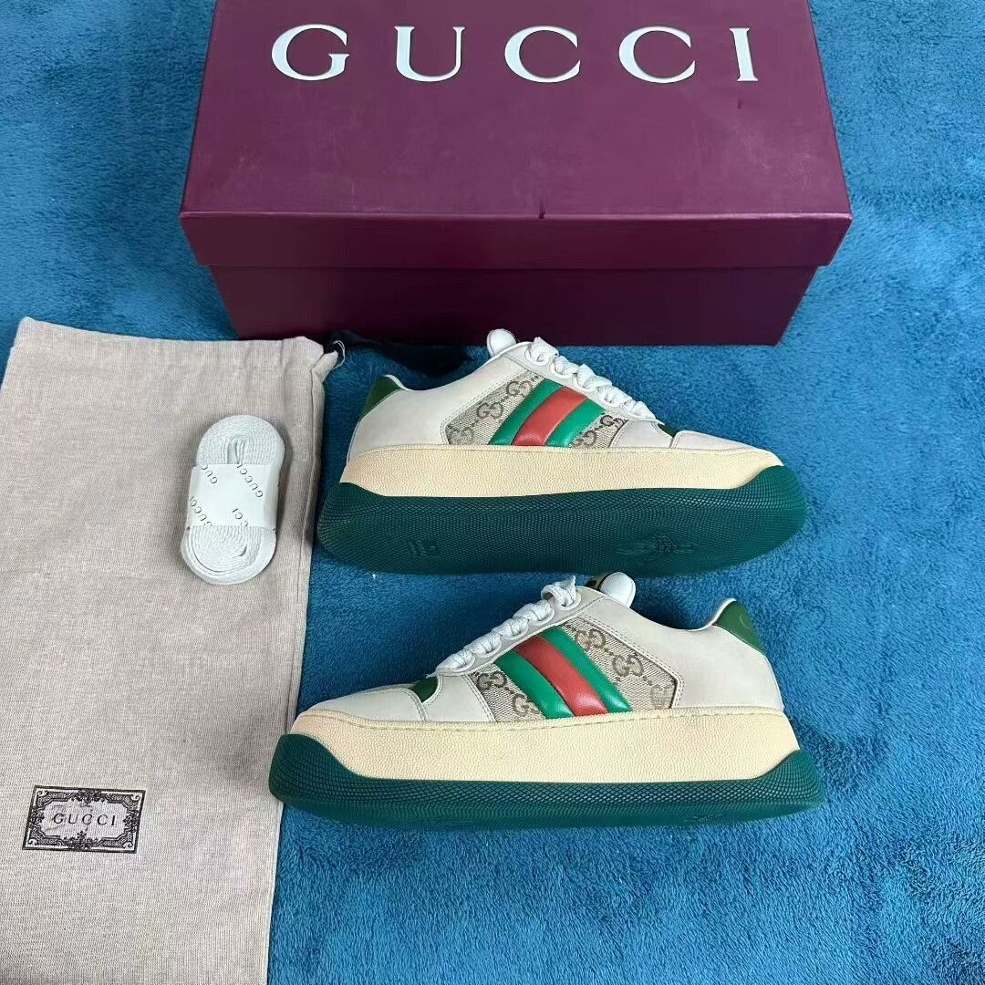 Gucci gucci dirty sneakers green and beige Size US 6 / IT 36 - 2 Thumbnail