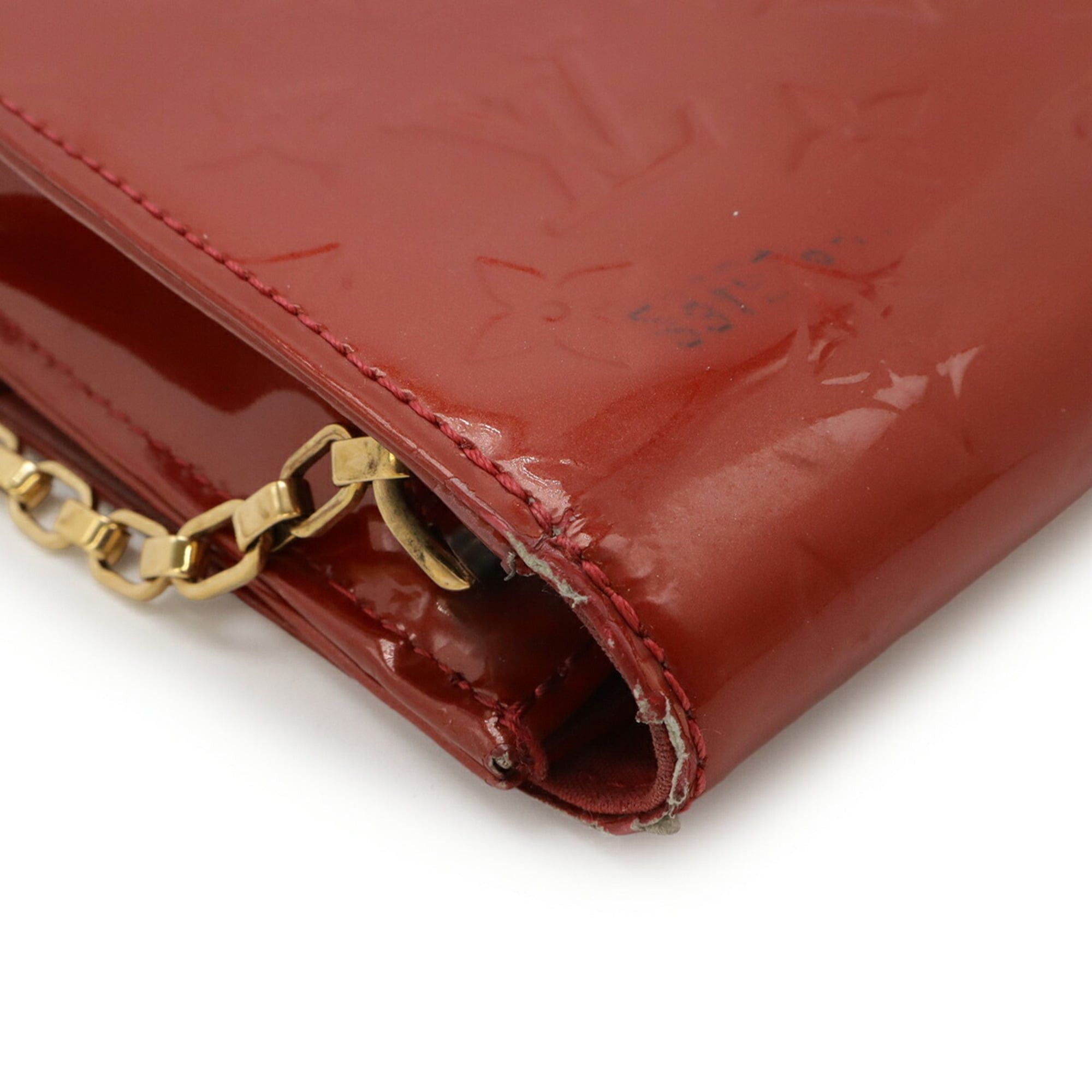 Louis Vuitton LOUIS VUITTON Monogram Vernis Anna Clutch Chain Bag Shoulder Pomme d'Amour Red M90095 Size ONE SIZE - 4 Thumbnail