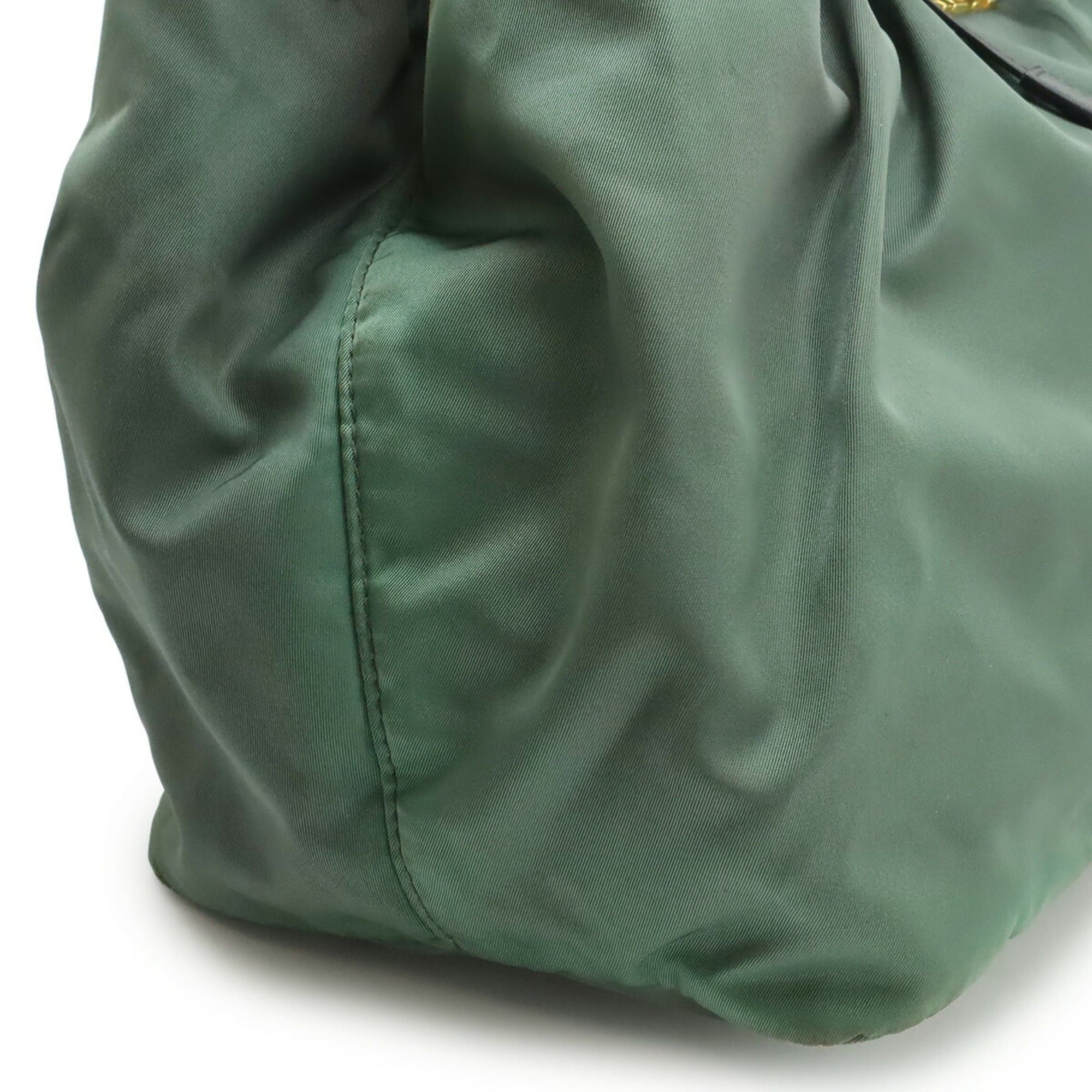 Prada PRADA Ardesia Gathered Ribbon Handbag with Handles, Shoulder Bag, Gray, Nylon, Purchased at a Japanese Boutique, BN1970 Size ONE SIZE - 9 Thumbnail