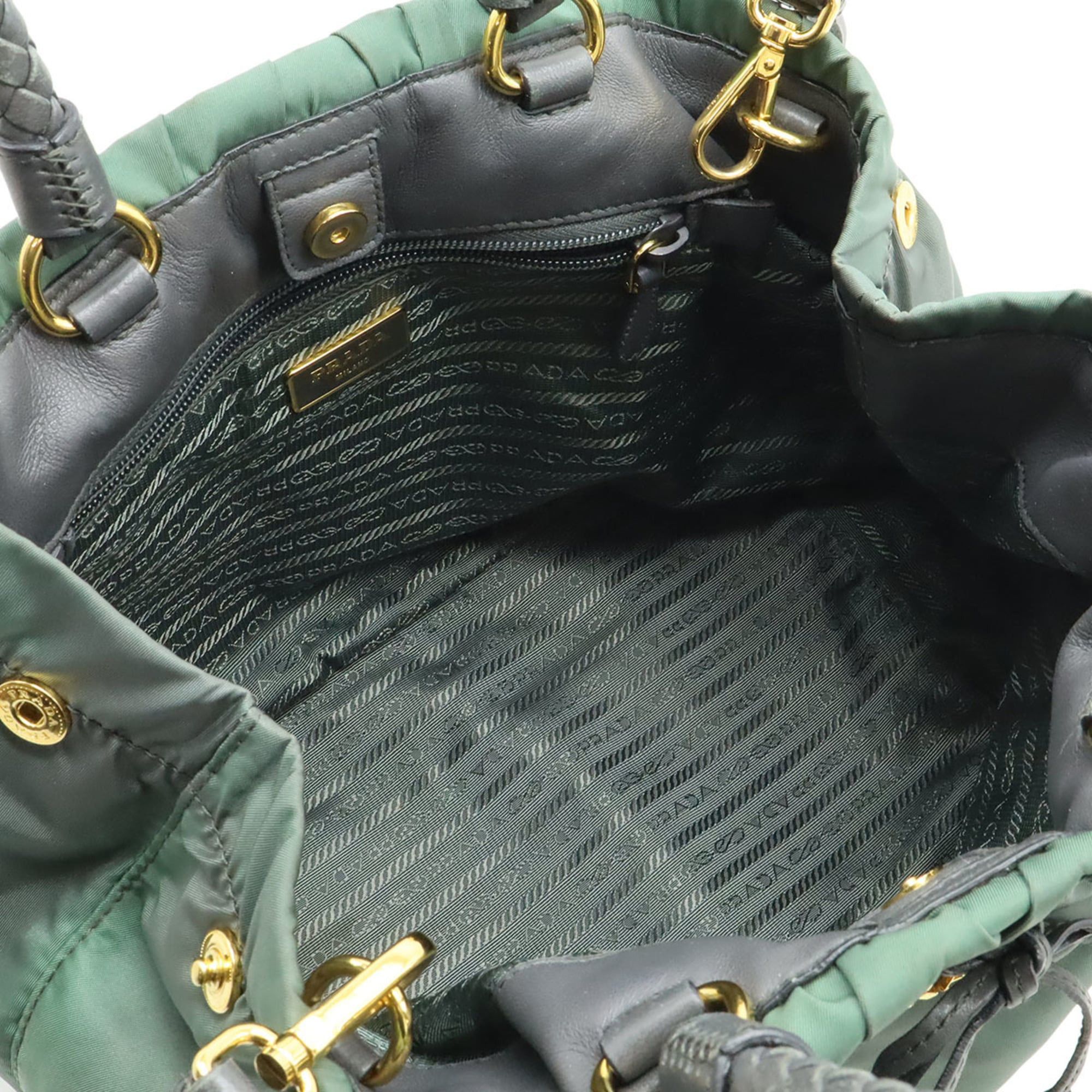 Prada PRADA Ardesia Gathered Ribbon Handbag with Handles, Shoulder Bag, Gray, Nylon, Purchased at a Japanese Boutique, BN1970 Size ONE SIZE - 7 Thumbnail