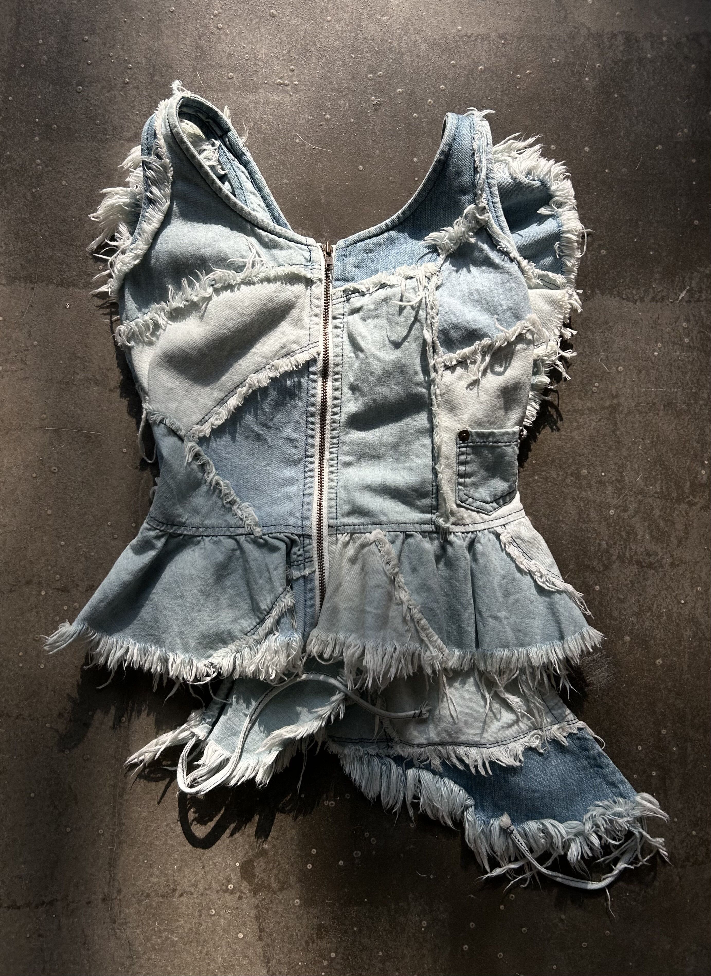 Nozomi Ishiguro Nozomi Ishiguro Distressed Denim Vest Size US M / EU 48-50 / 2 - 6 Thumbnail