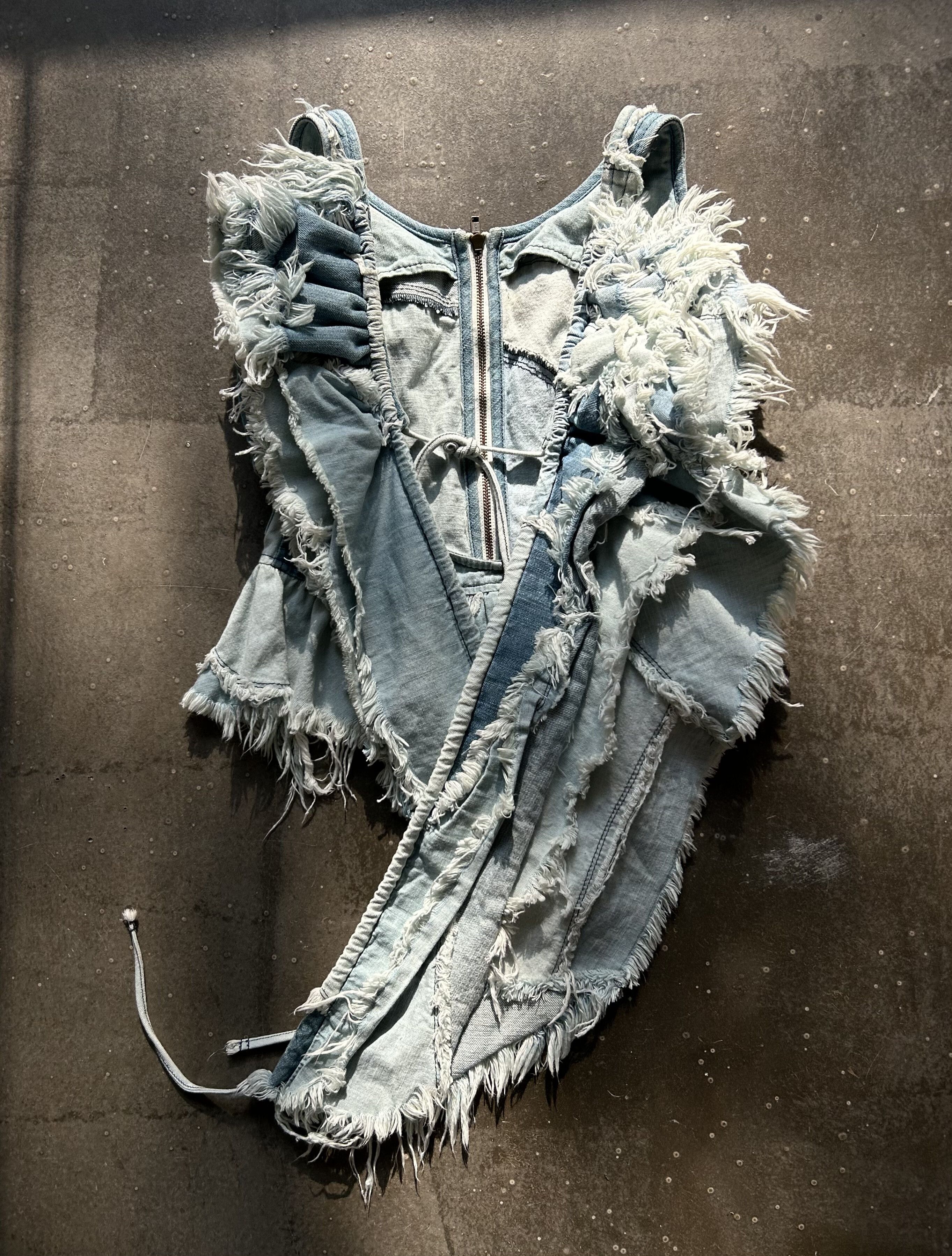 Nozomi Ishiguro Nozomi Ishiguro Distressed Denim Vest Size US M / EU 48-50 / 2 - 2 Thumbnail