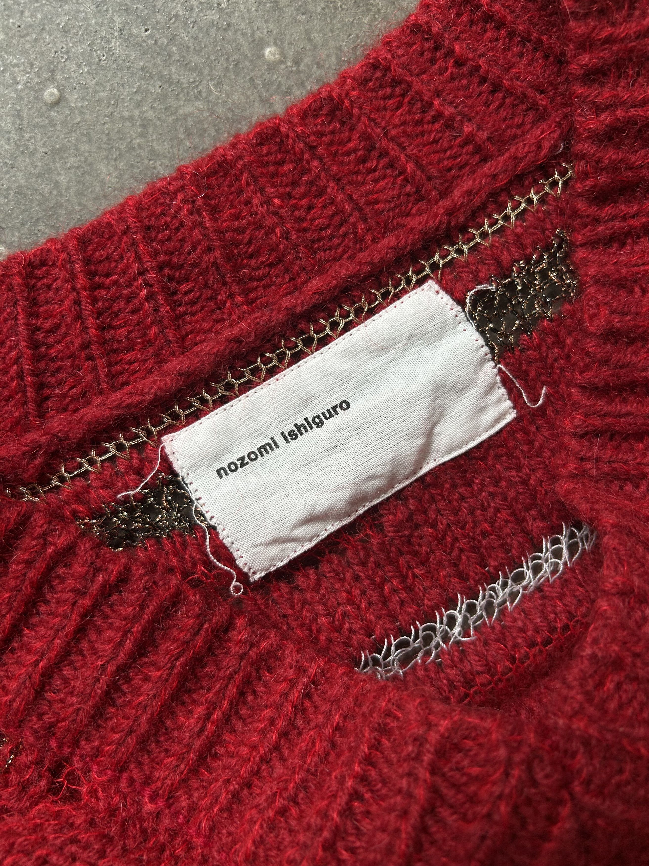 Nozomi Ishiguro red knit distressed long sleeve sweater Size US M / EU 48-50 / 2 - 7 Thumbnail