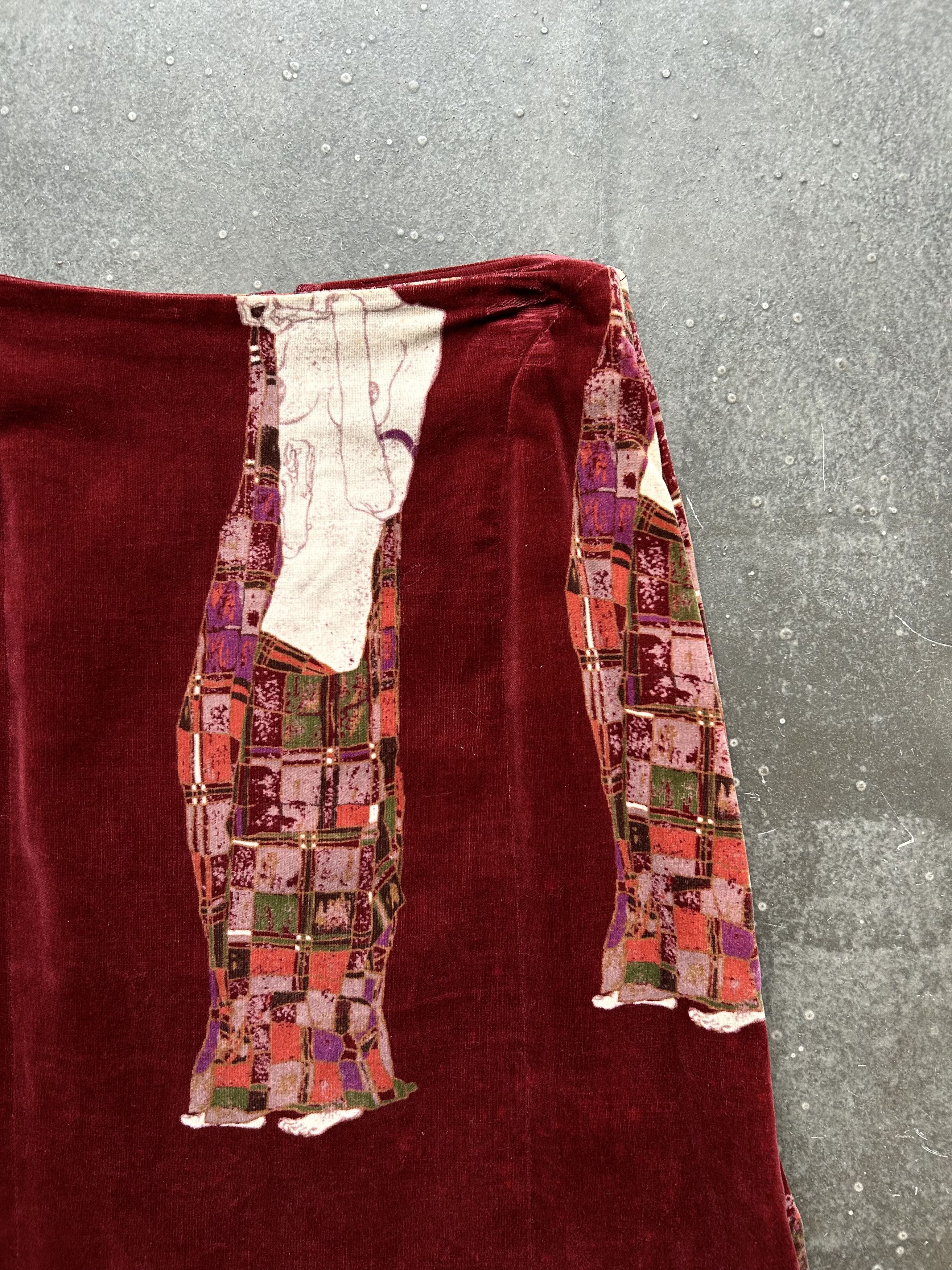 Bajra bajra samurai print velvet skirt Size 23" - 6 Thumbnail