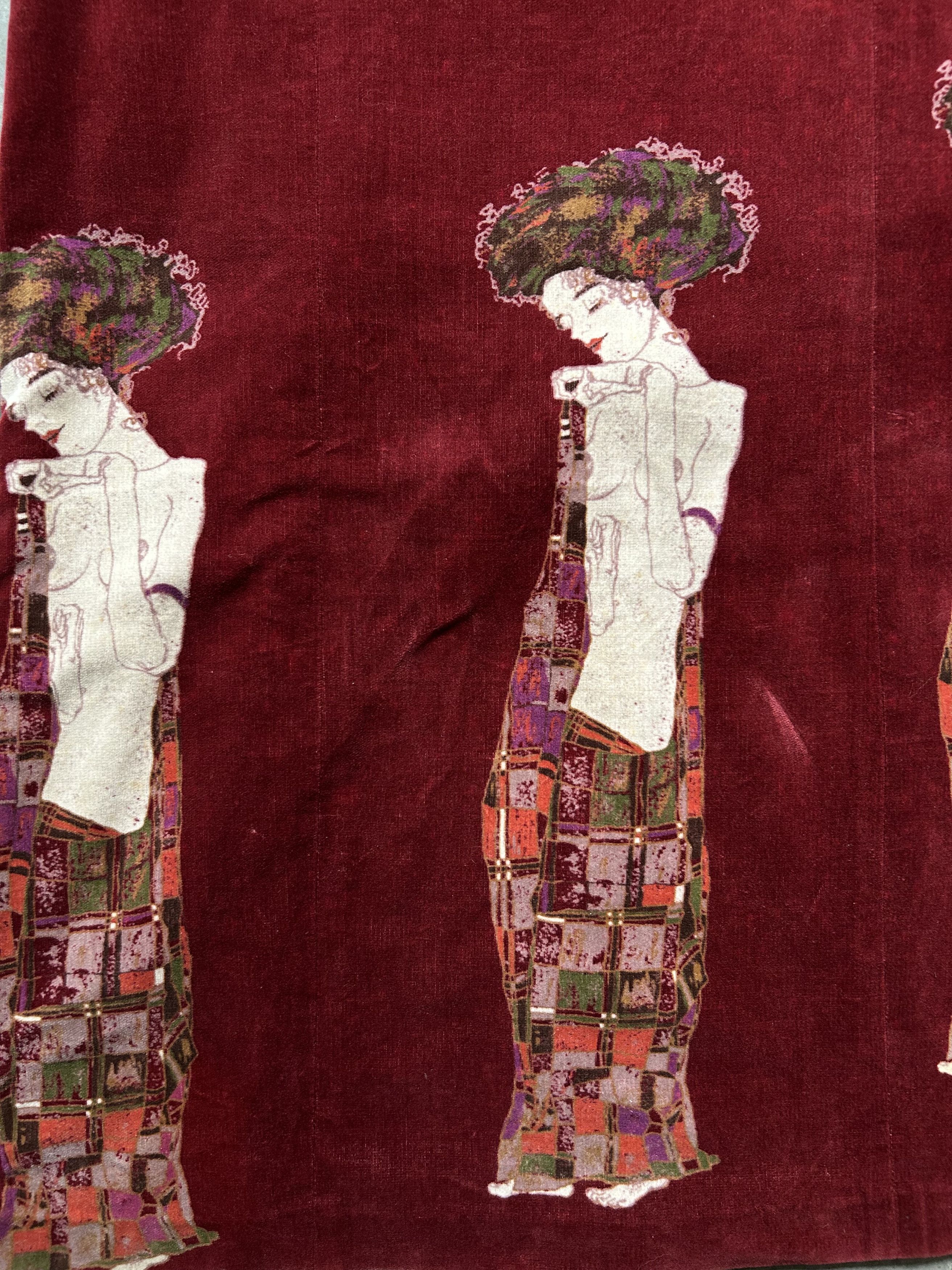 Bajra bajra samurai print velvet skirt Size 23" - 3 Thumbnail