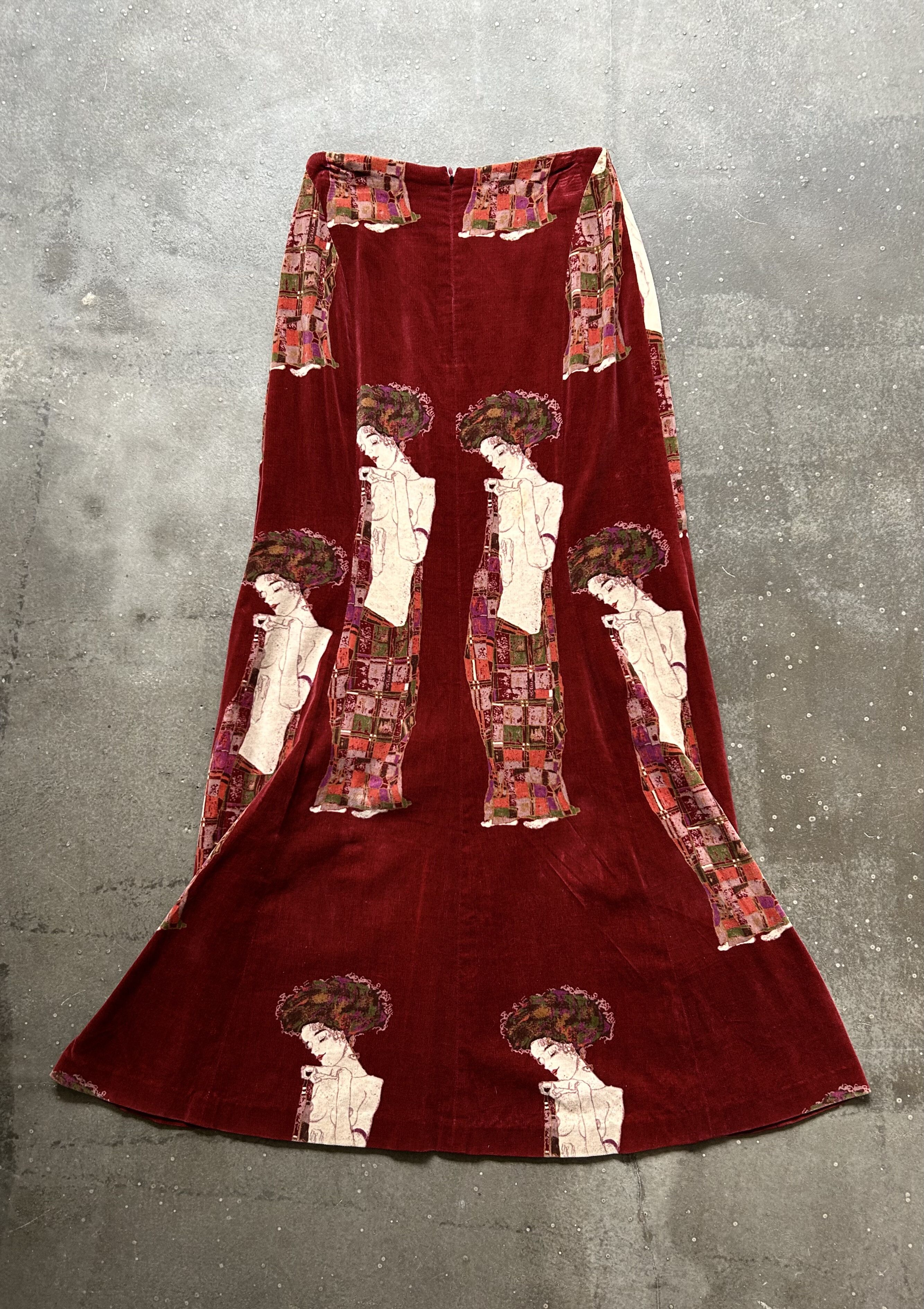Bajra bajra samurai print velvet skirt Size 23" - 8 Thumbnail