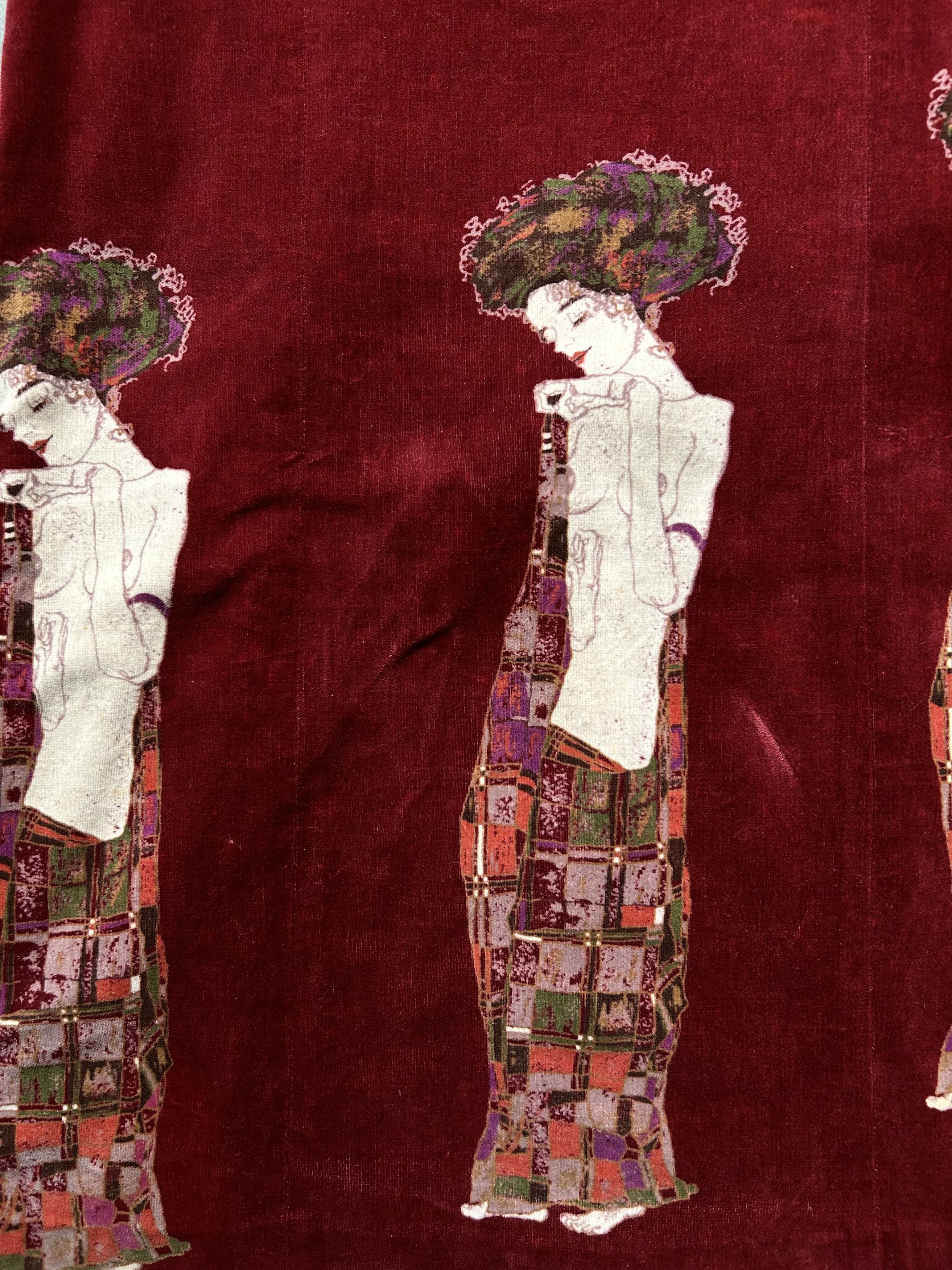 Bajra bajra samurai print velvet skirt Size 23" - 2 Thumbnail