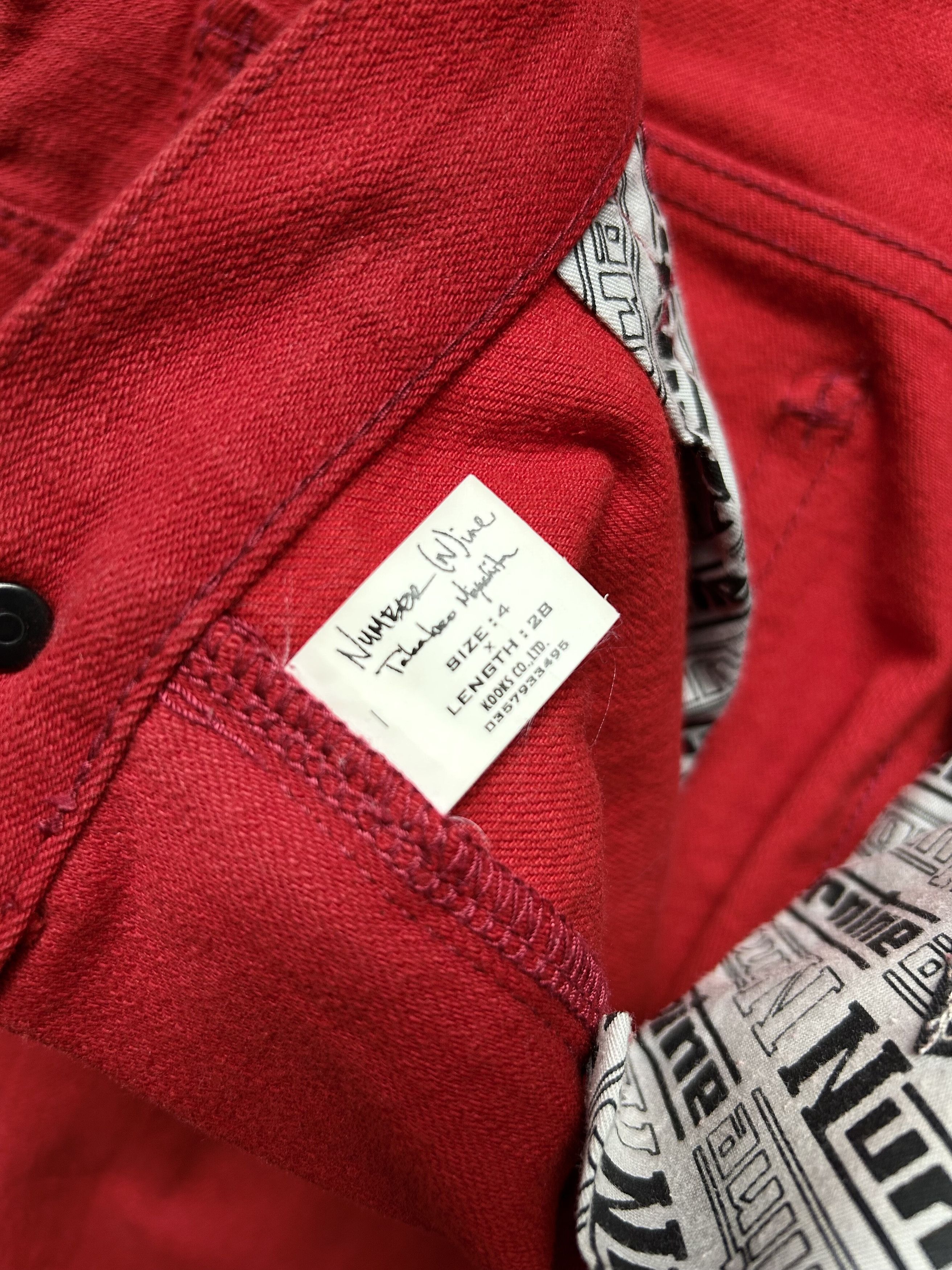 Number (N)ine red jeans pants Size US 32 / EU 48 - 5 Thumbnail