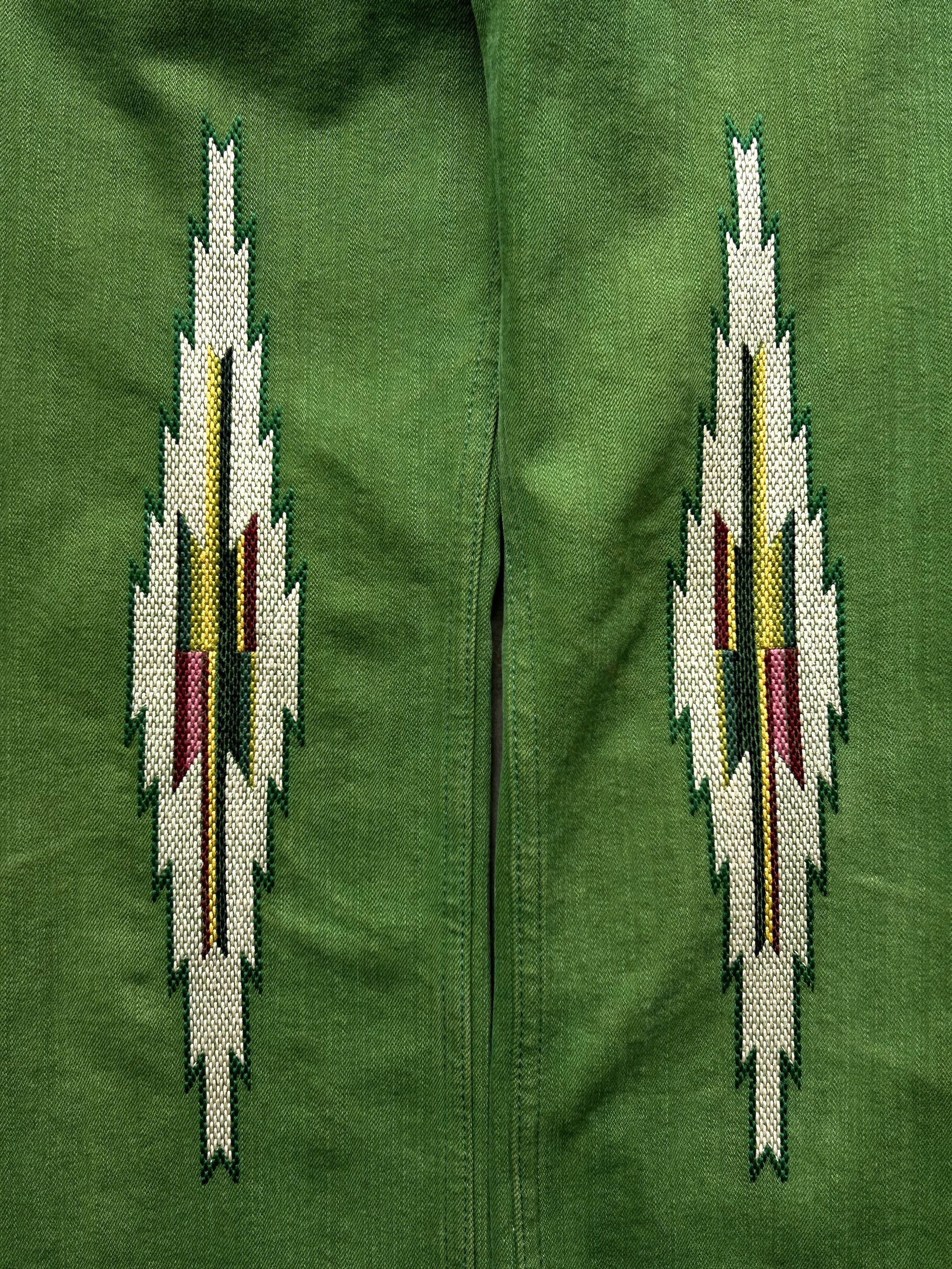 Number (N)ine green embroidered denim pants by number(n)ine Size US 32 / EU 48 - 6 Thumbnail