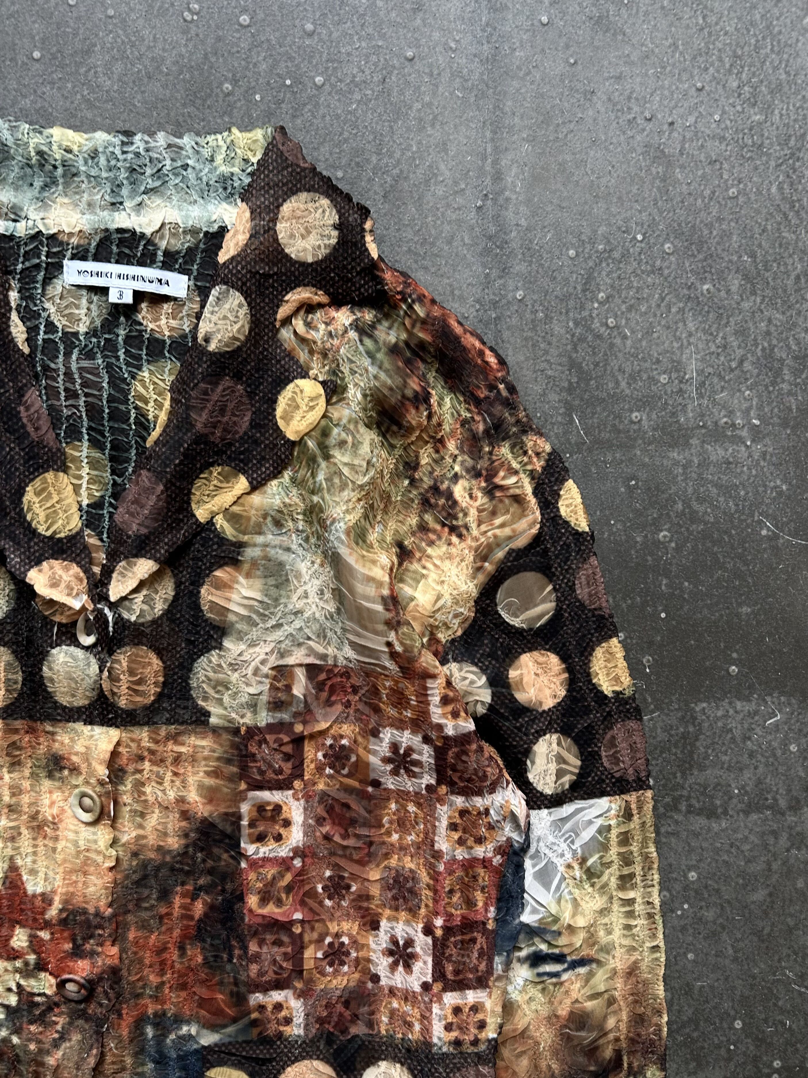 Yoshio Kubo patterned pleated shirt by yoshiki hishinuma Size US M / EU 48-50 / 2 - 9 Thumbnail