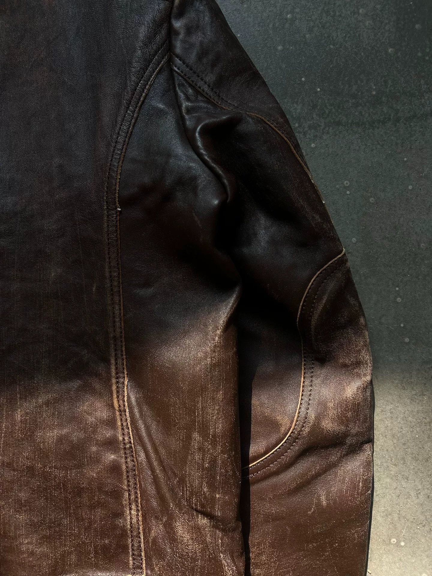 Isaac Sellam Experience distressed leather jacket with four pockets Size US M / EU 48-50 / 2 - 4 Thumbnail