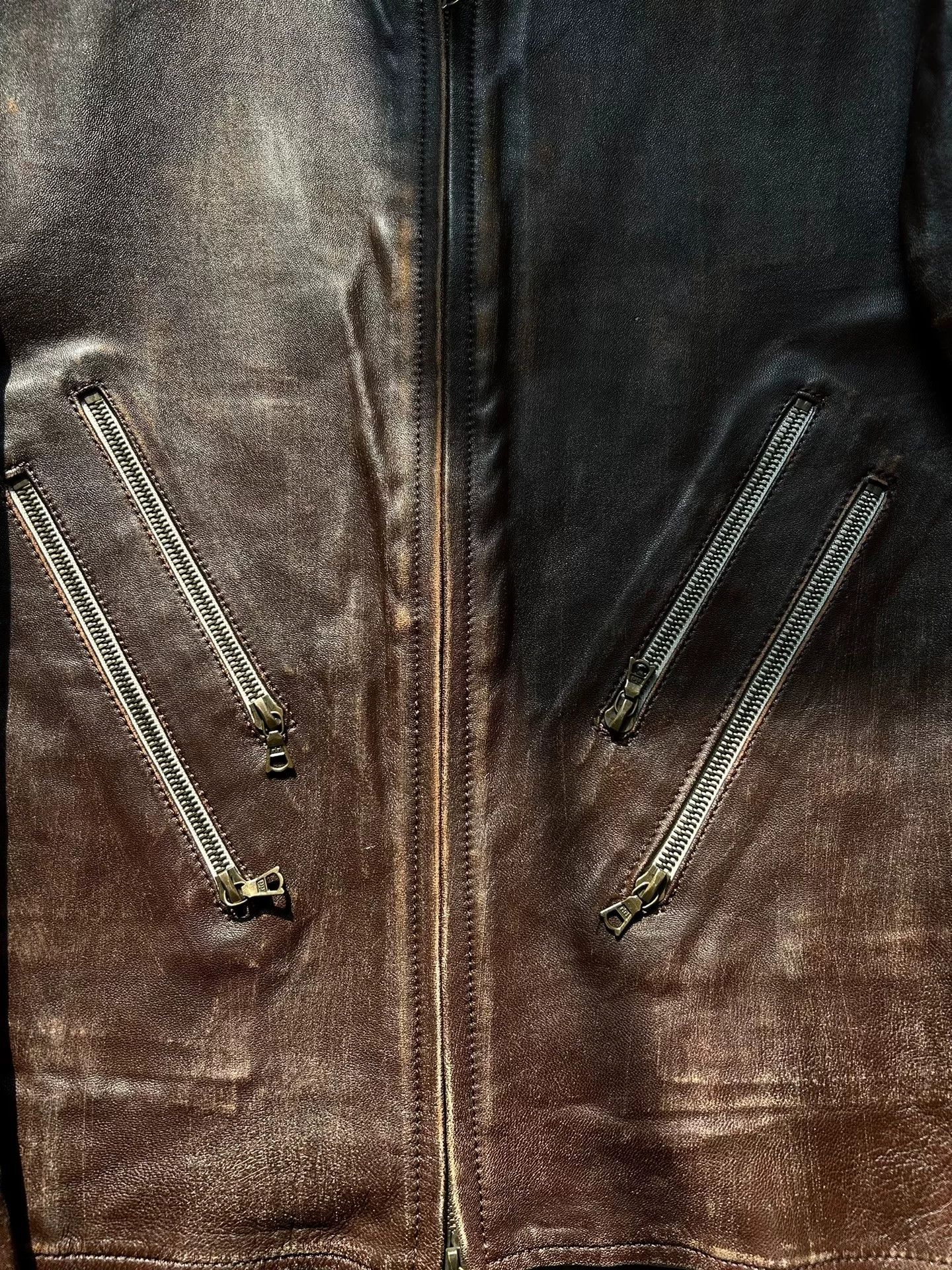 Isaac Sellam Experience distressed leather jacket with four pockets Size US M / EU 48-50 / 2 - 3 Thumbnail