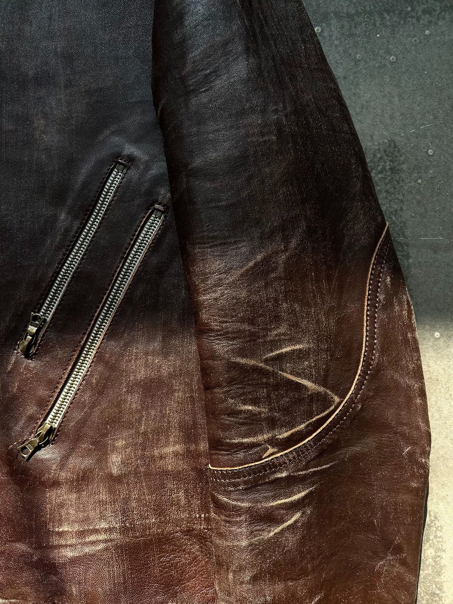 Isaac Sellam Experience distressed leather jacket with four pockets Size US M / EU 48-50 / 2 - 5 Thumbnail