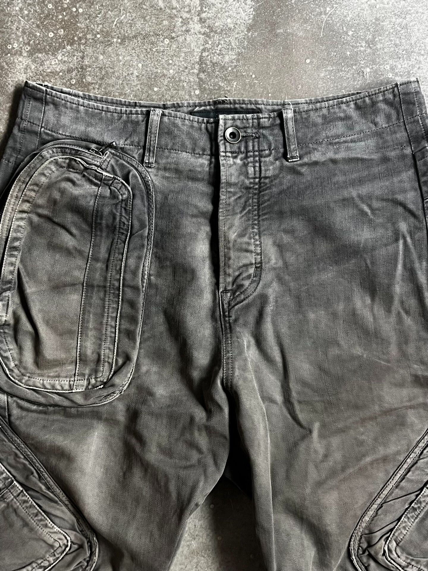 Julius distressed gray tactical cargo pants Size US 34 / EU 50 - 3 Thumbnail
