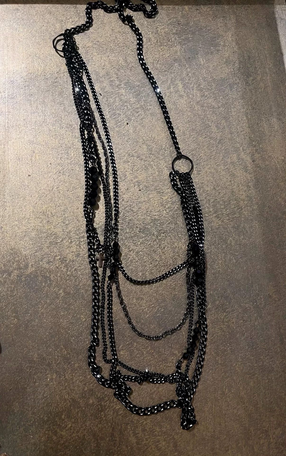 CIVARIZE adjustable black cross necklace with charms Size ONE SIZE - 9 Thumbnail