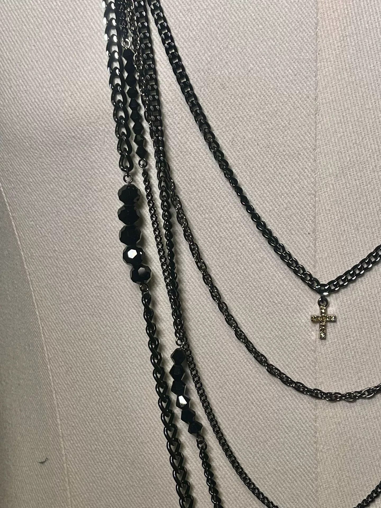 CIVARIZE adjustable black cross necklace with charms Size ONE SIZE - 5 Thumbnail