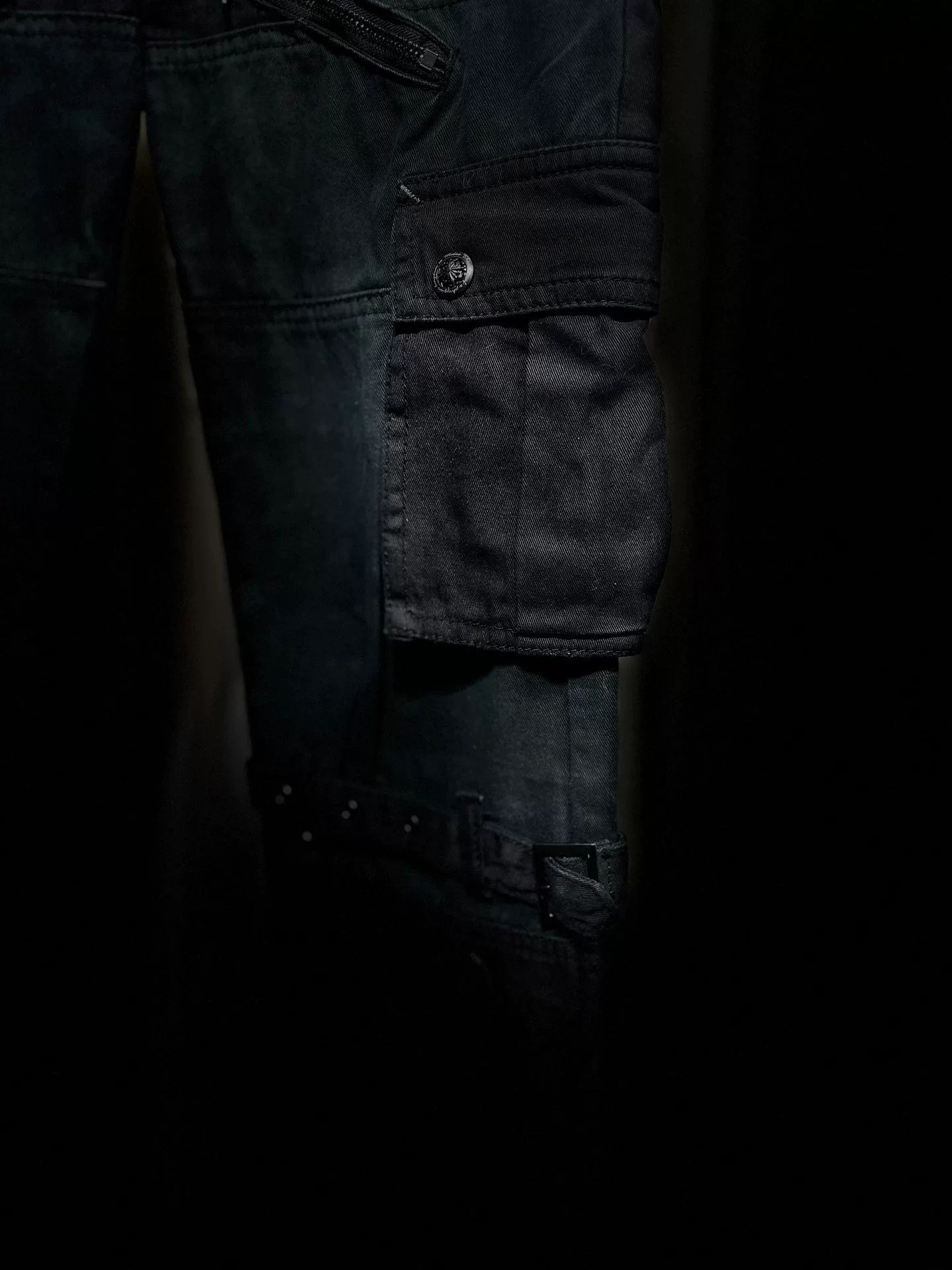 MIDNIGHT RODEO dark avant-garde cargo pants with zippers Size US 32 / EU 48 - 7 Thumbnail