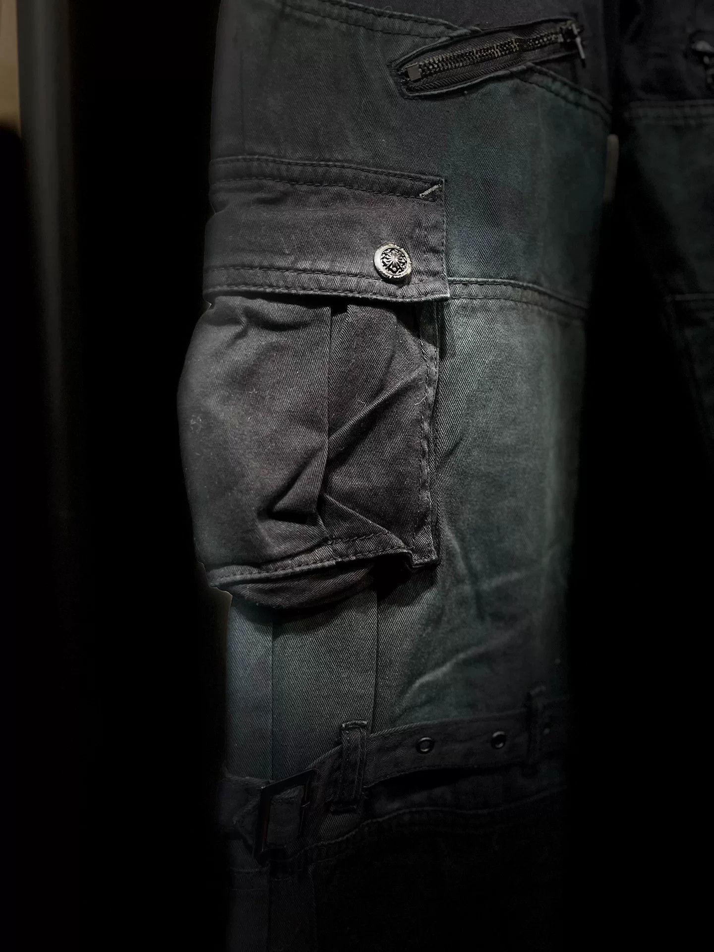 MIDNIGHT RODEO dark avant-garde cargo pants with zippers Size US 32 / EU 48 - 5 Thumbnail