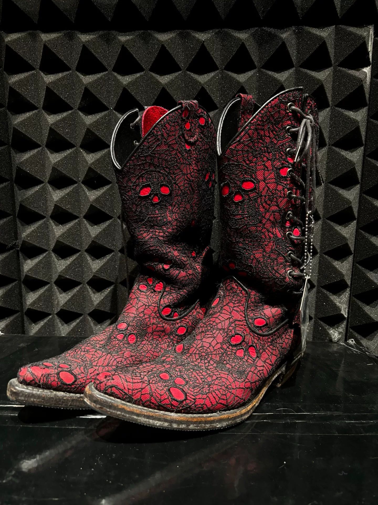 Number (N)ine red spider print chelsea boots Size US 6 / EU 39 - 3 Thumbnail
