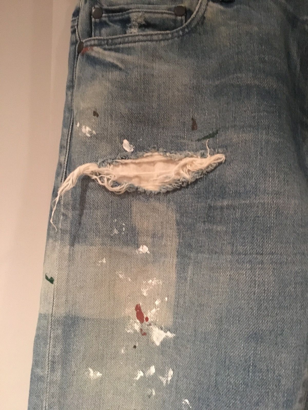 John Elliott John Elliott Presidio Cast 2 Denim (Paint Splatter) Size US 30 / EU 46 - 6 Thumbnail