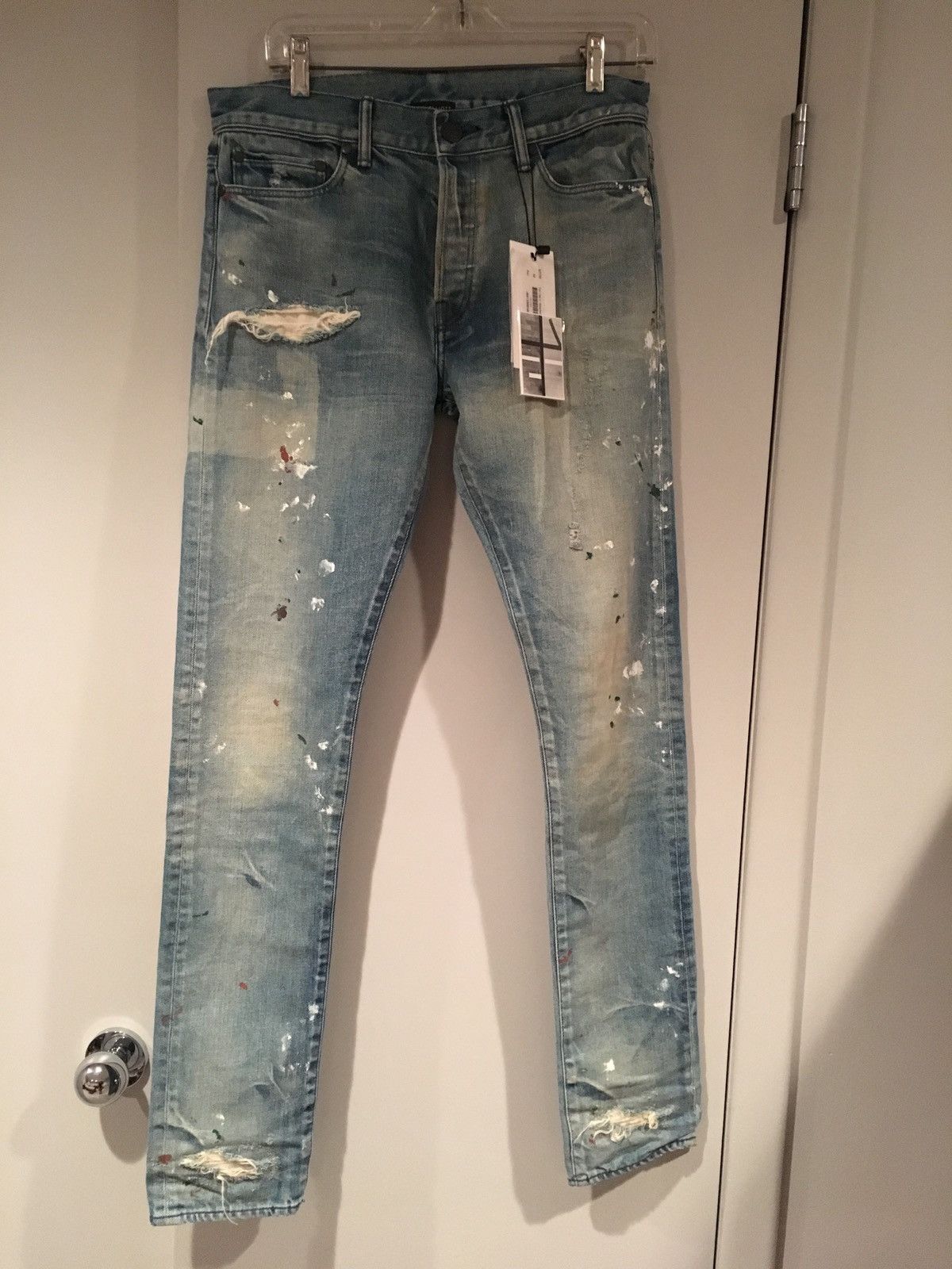 John Elliott John Elliott Presidio Cast 2 Denim (Paint Splatter) Size US 30 / EU 46 - 1 Thumbnail