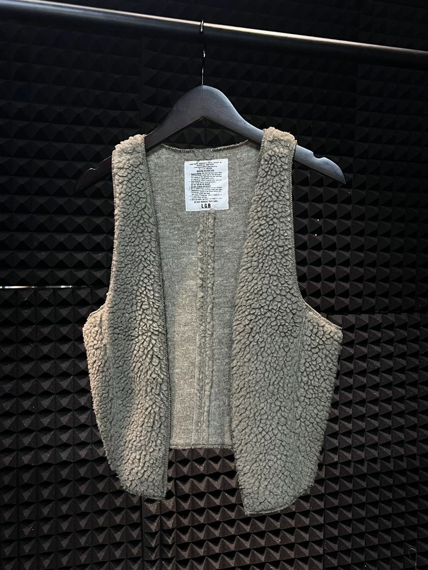Le Grande Bleu (L.G.B.) military green lamb fleece vest Size M / US 6-8 / IT 42-44 - 7 Thumbnail