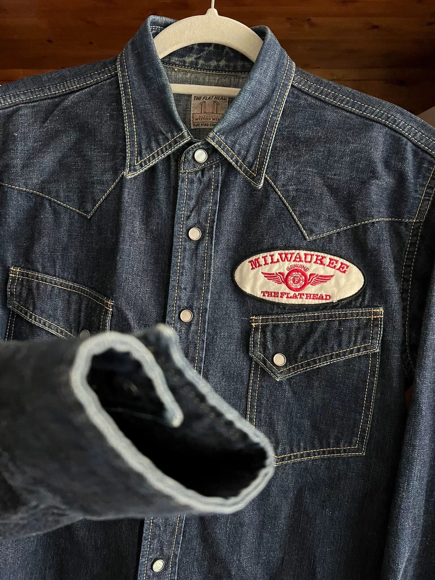 RRL Ralph Lauren vintage western style denim button-up shirt Size US L / EU 52-54 / 3 - 5 Thumbnail