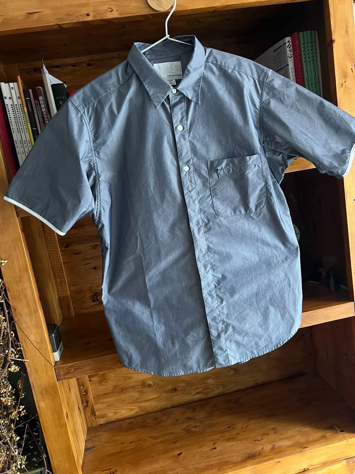 Nanamica gray blue short sleeve shirt for summer Size US S / EU 44-46 / 1 - 2 Thumbnail