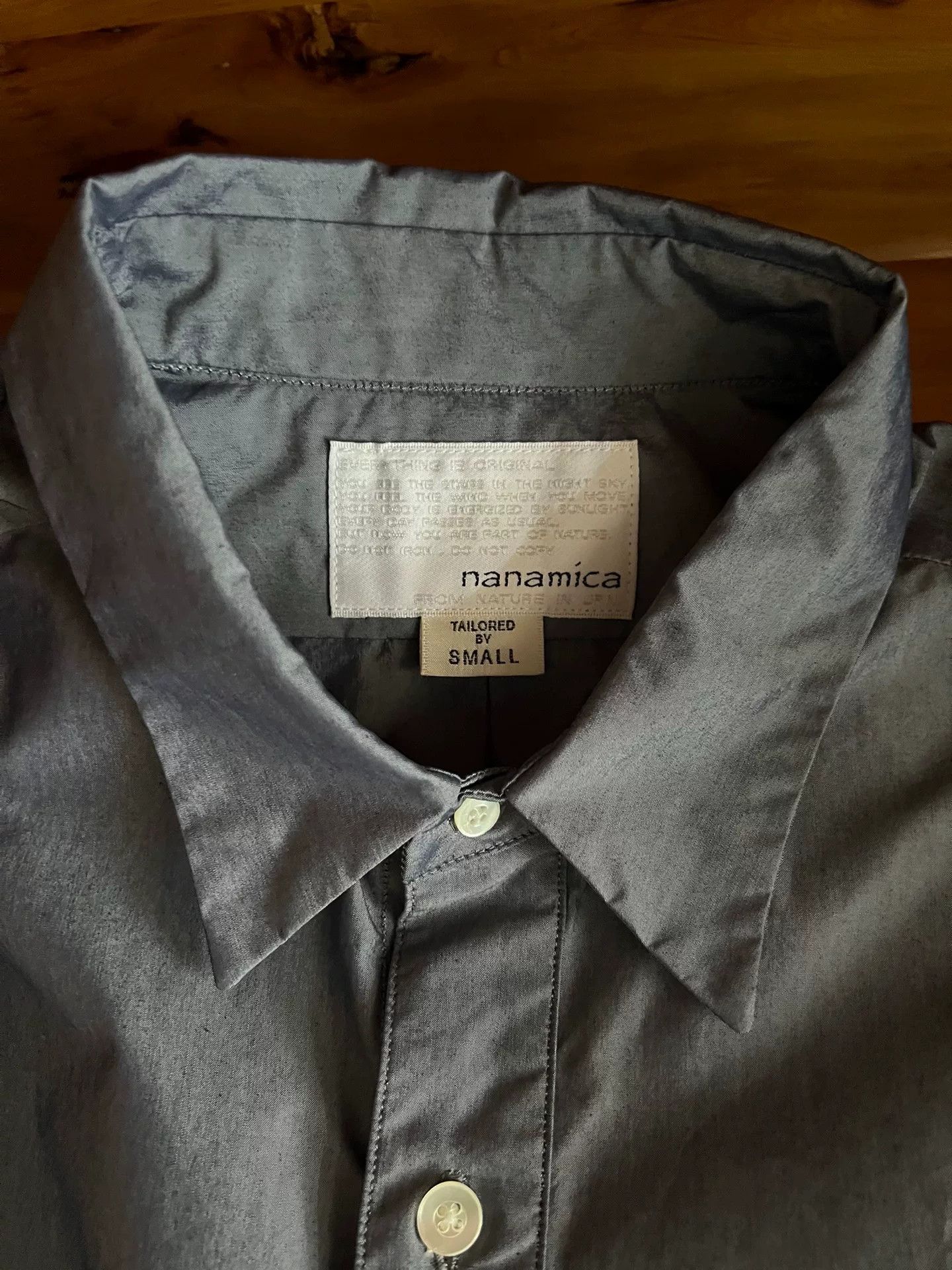 Nanamica gray blue short sleeve shirt for summer Size US S / EU 44-46 / 1 - 7 Thumbnail