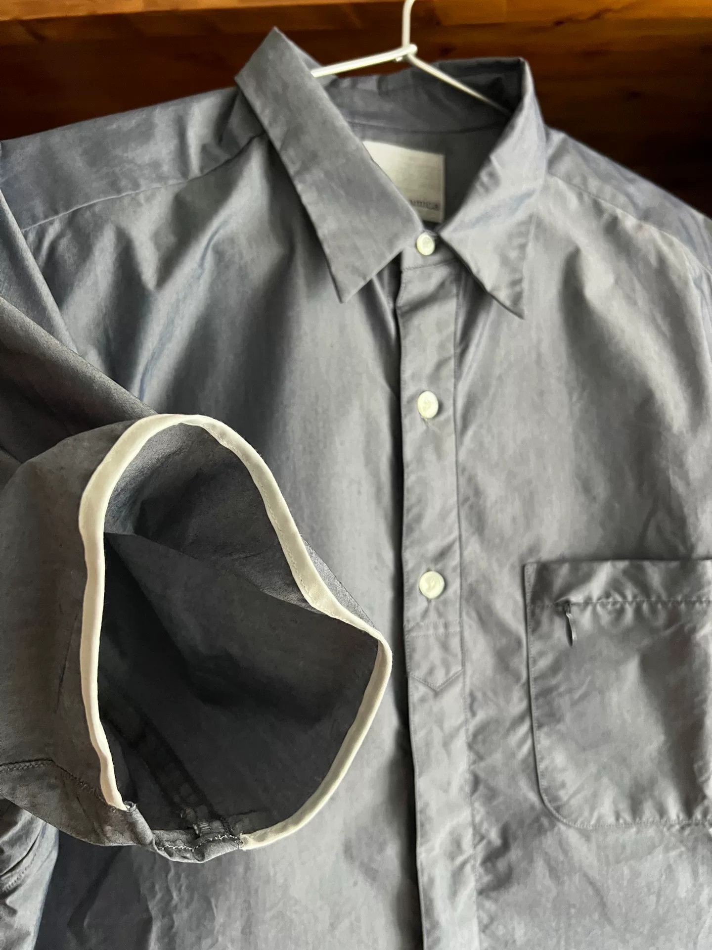 Nanamica gray blue short sleeve shirt for summer Size US S / EU 44-46 / 1 - 4 Thumbnail