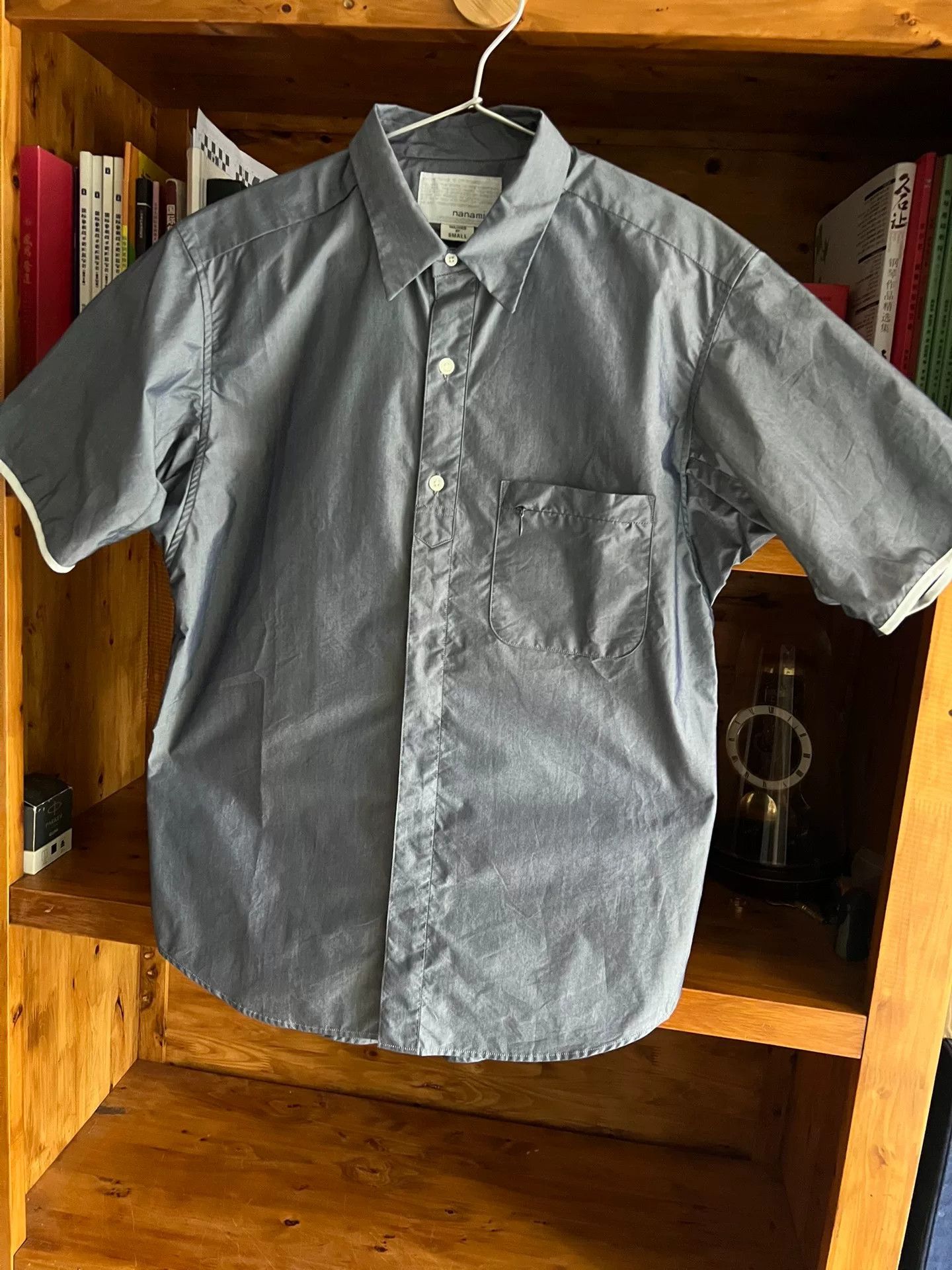 Nanamica gray blue short sleeve shirt for summer Size US S / EU 44-46 / 1 - 3 Thumbnail