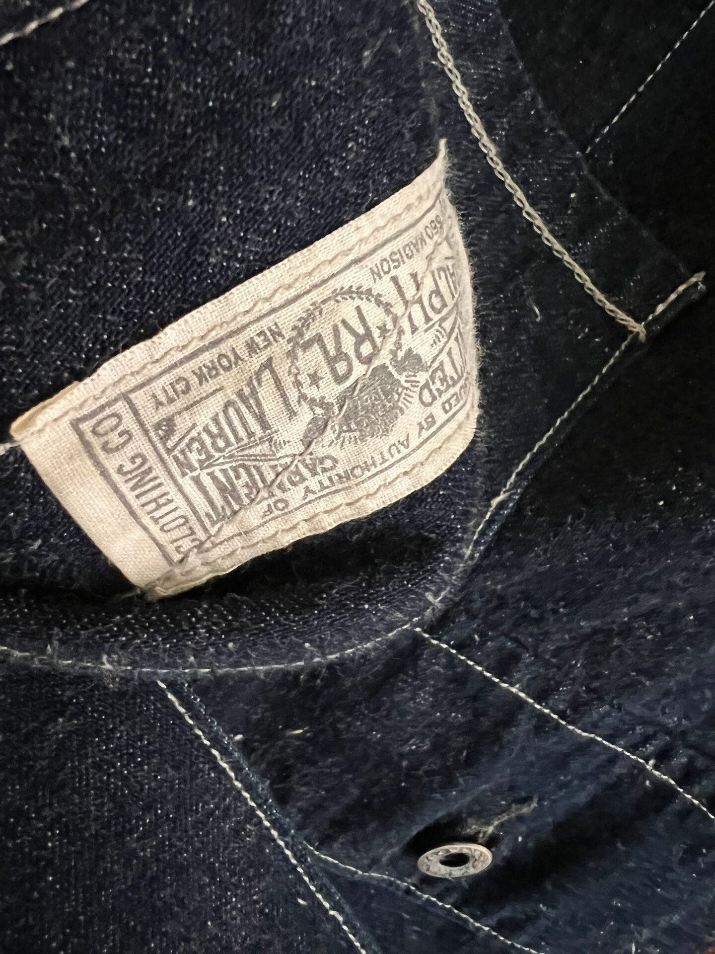 RRL Ralph Lauren RRL Double RL Snowflake Denim Work Jacket Size US XS / EU 42 / 0 - 9 Thumbnail