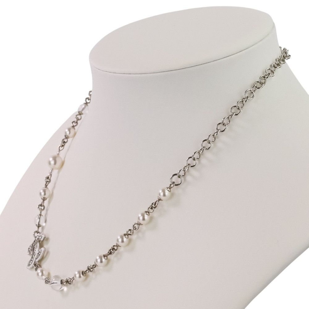 Chanel Chanel Chanel Coco Mark Pearl Necklace Metal Necklace A25C DUTY FREE for USA Size ONE SIZE - 6 Thumbnail
