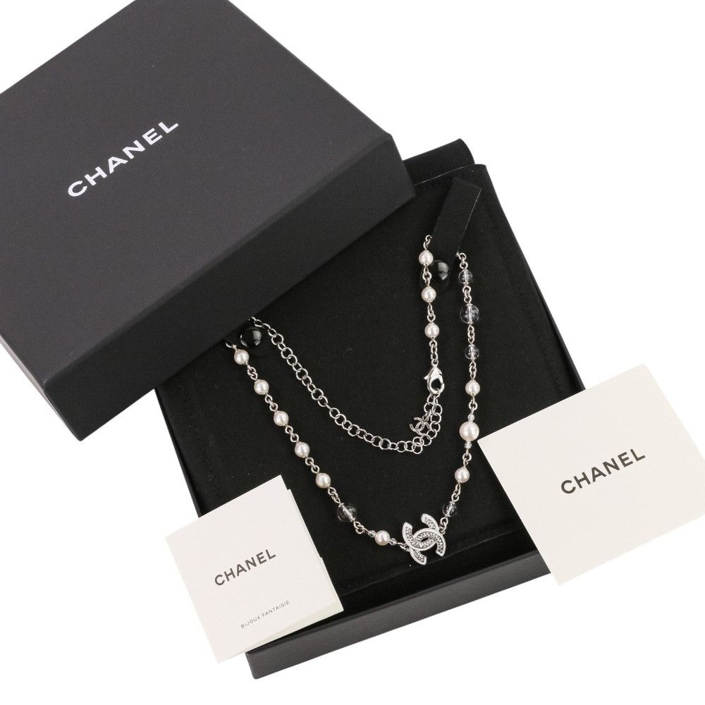 Chanel Chanel Chanel Coco Mark Pearl Necklace Metal Necklace A25C DUTY FREE for USA Size ONE SIZE - 14 Thumbnail
