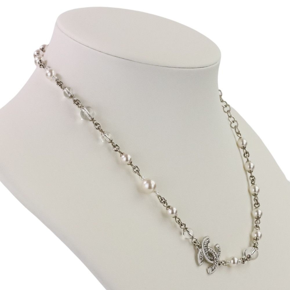 Chanel Chanel Chanel Coco Mark Pearl Necklace Metal Necklace A25C DUTY FREE for USA Size ONE SIZE - 5 Thumbnail