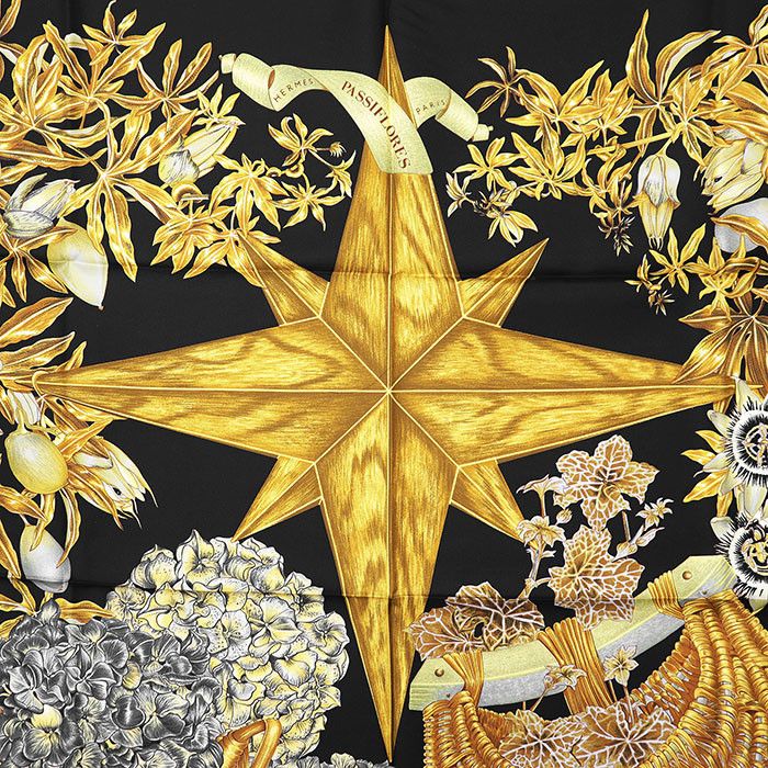 Hermes Hermes Hermès Carré90 PASSIFLORES Silk Scarf Others Scarf DUTY FREE for USA Size ONE SIZE - 2 Thumbnail