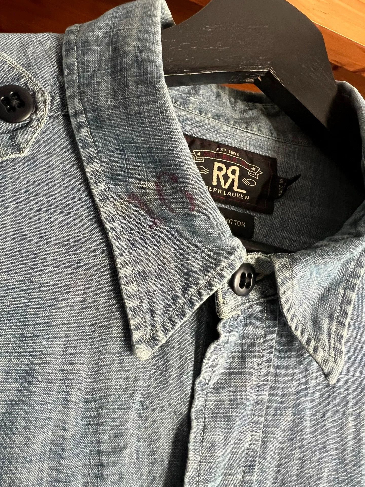 RRL Ralph Lauren RRL Double RL Vintage Military Denim Shirt Size US L / EU 52-54 / 3 - 7 Thumbnail