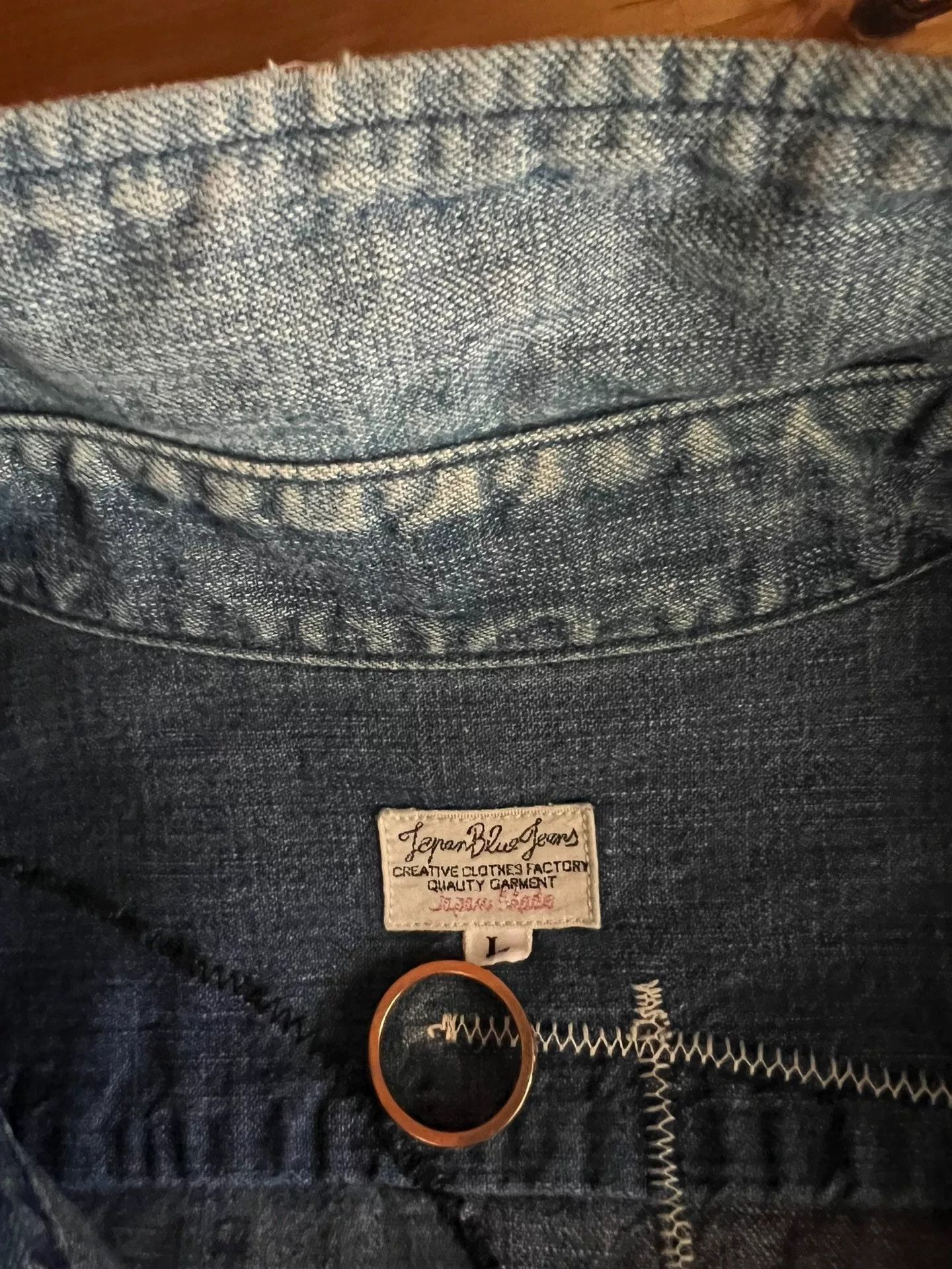 Japan Blue Jeans vintage patchwork denim shirt for men Size US L / EU 52-54 / 3 - 9 Thumbnail