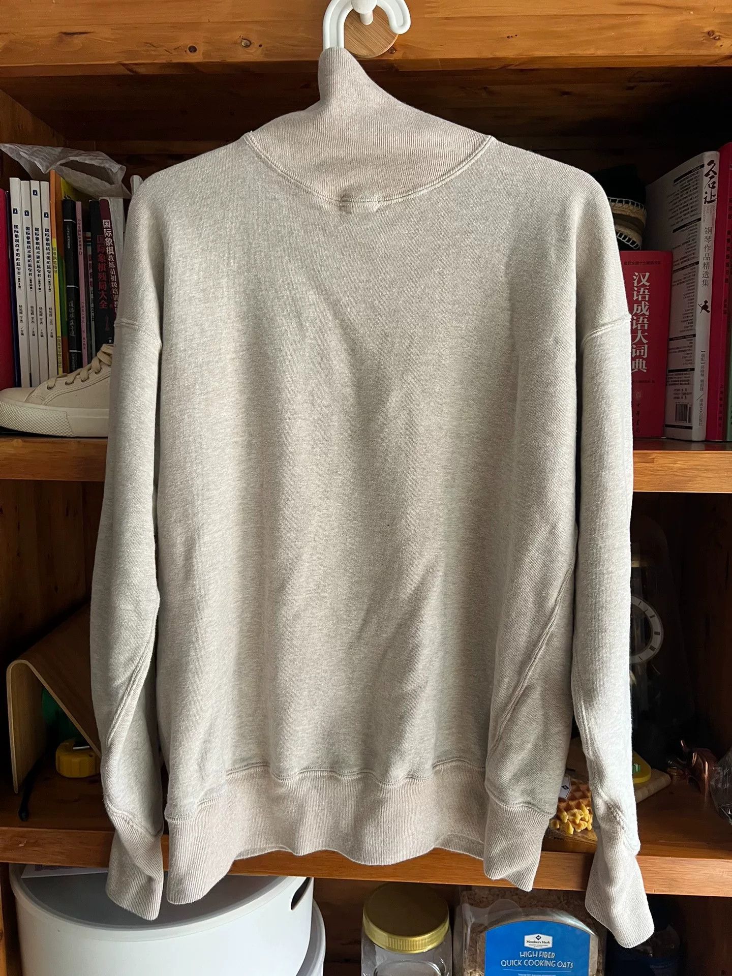 Warehouse & Co. vintage high-neck plush sweatshirt in oatmeal Size US M / EU 48-50 / 2 - 7 Thumbnail