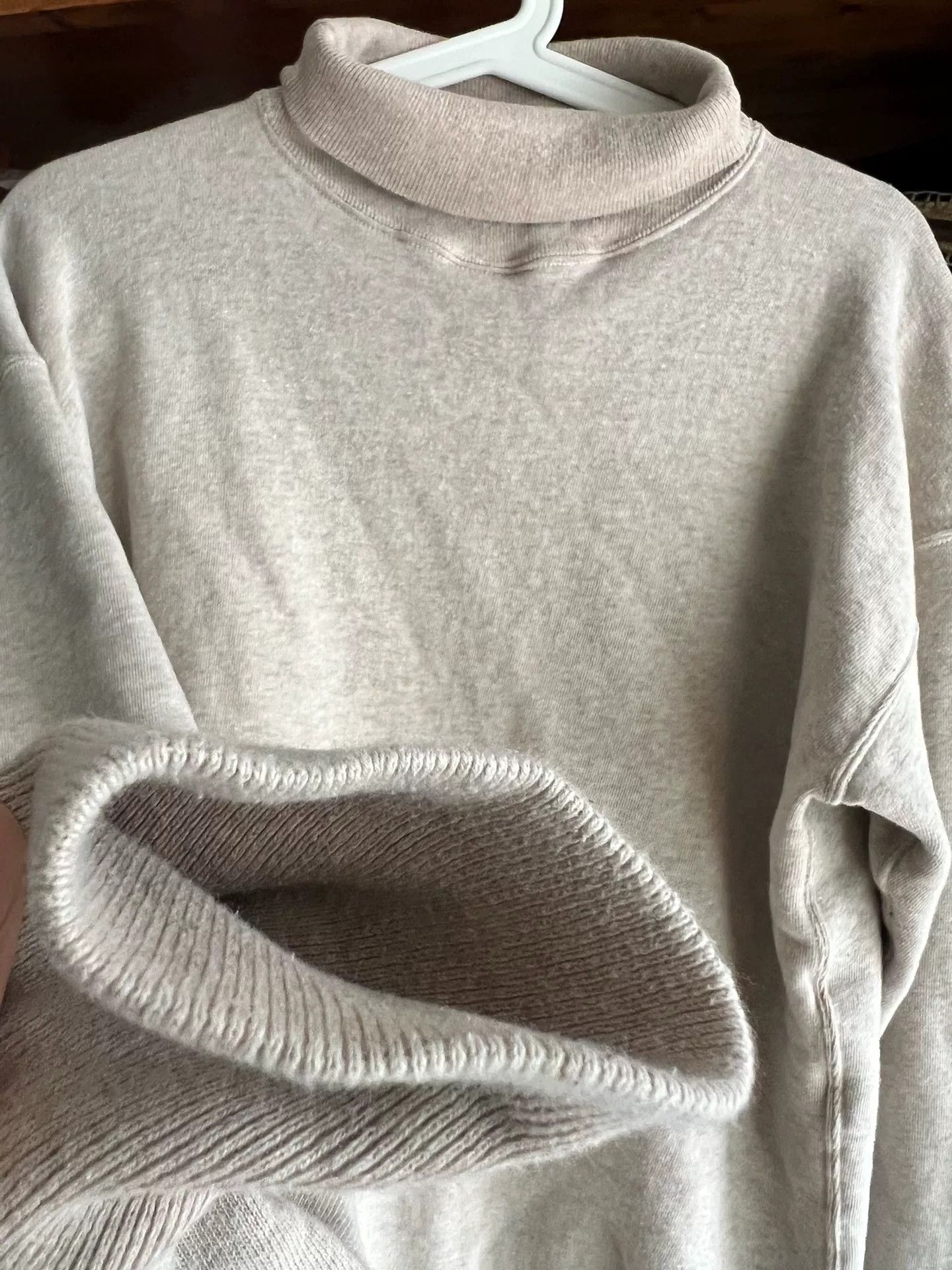 Warehouse & Co. vintage high-neck plush sweatshirt in oatmeal Size US M / EU 48-50 / 2 - 5 Thumbnail